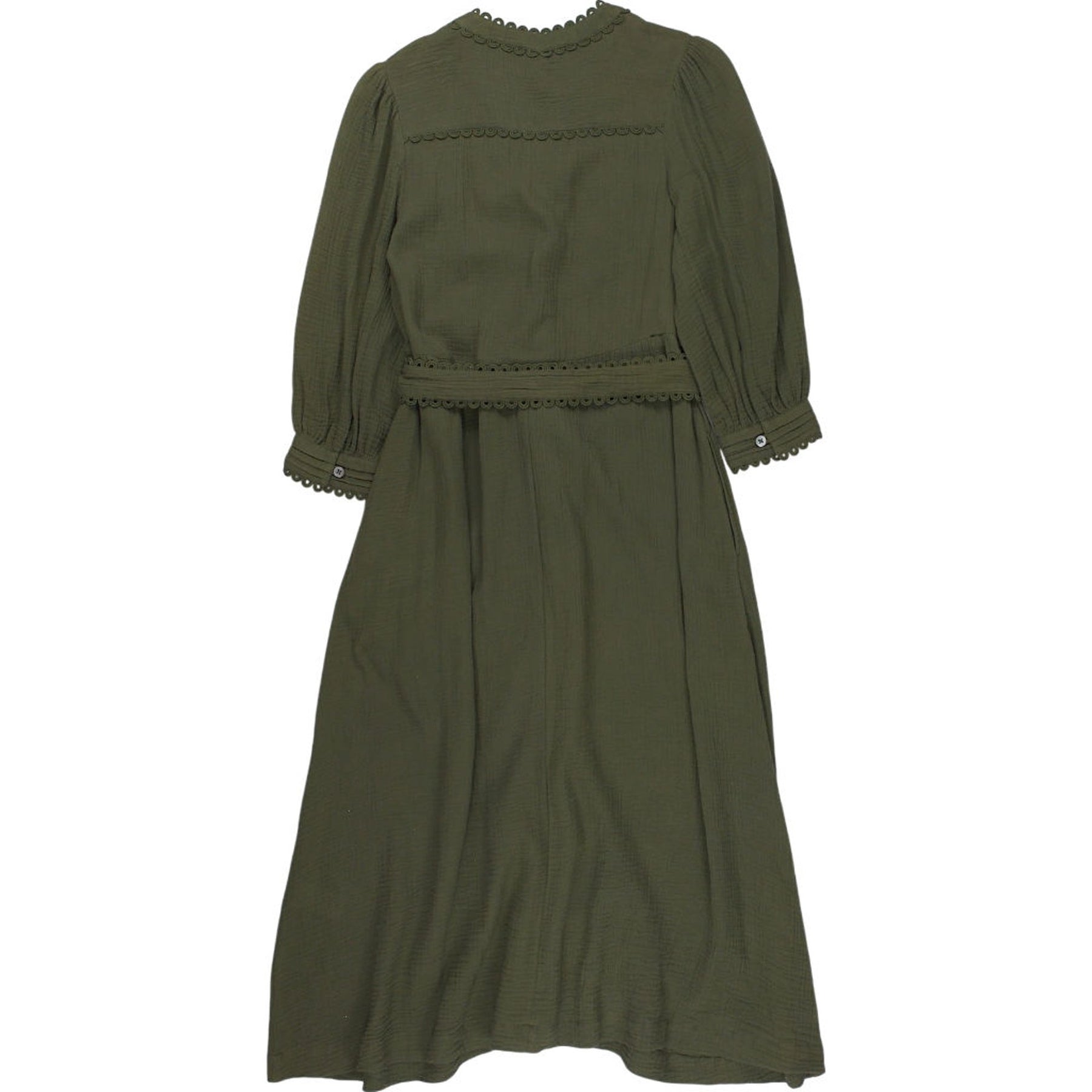 WYSE Green Button-Up Midi Dress