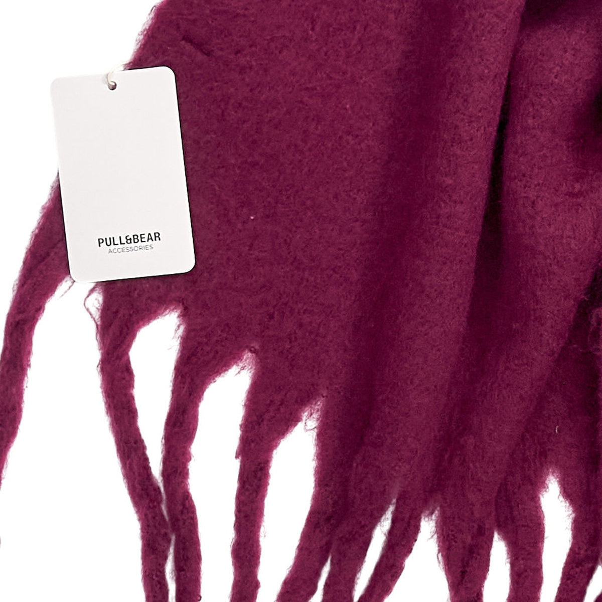 Pull & Bear Burgundy Fringe Scarf