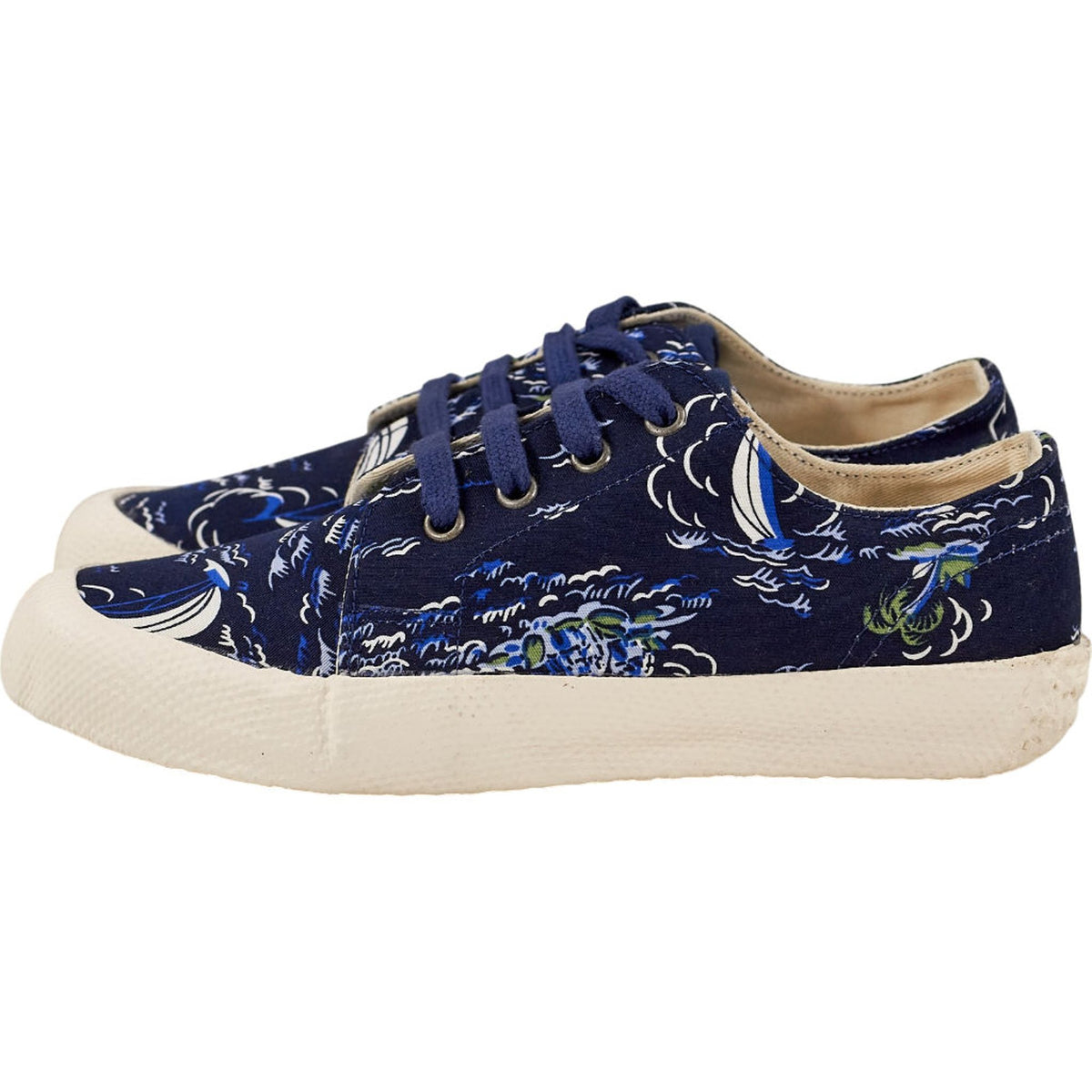 YMC Navy Patterned Trainers