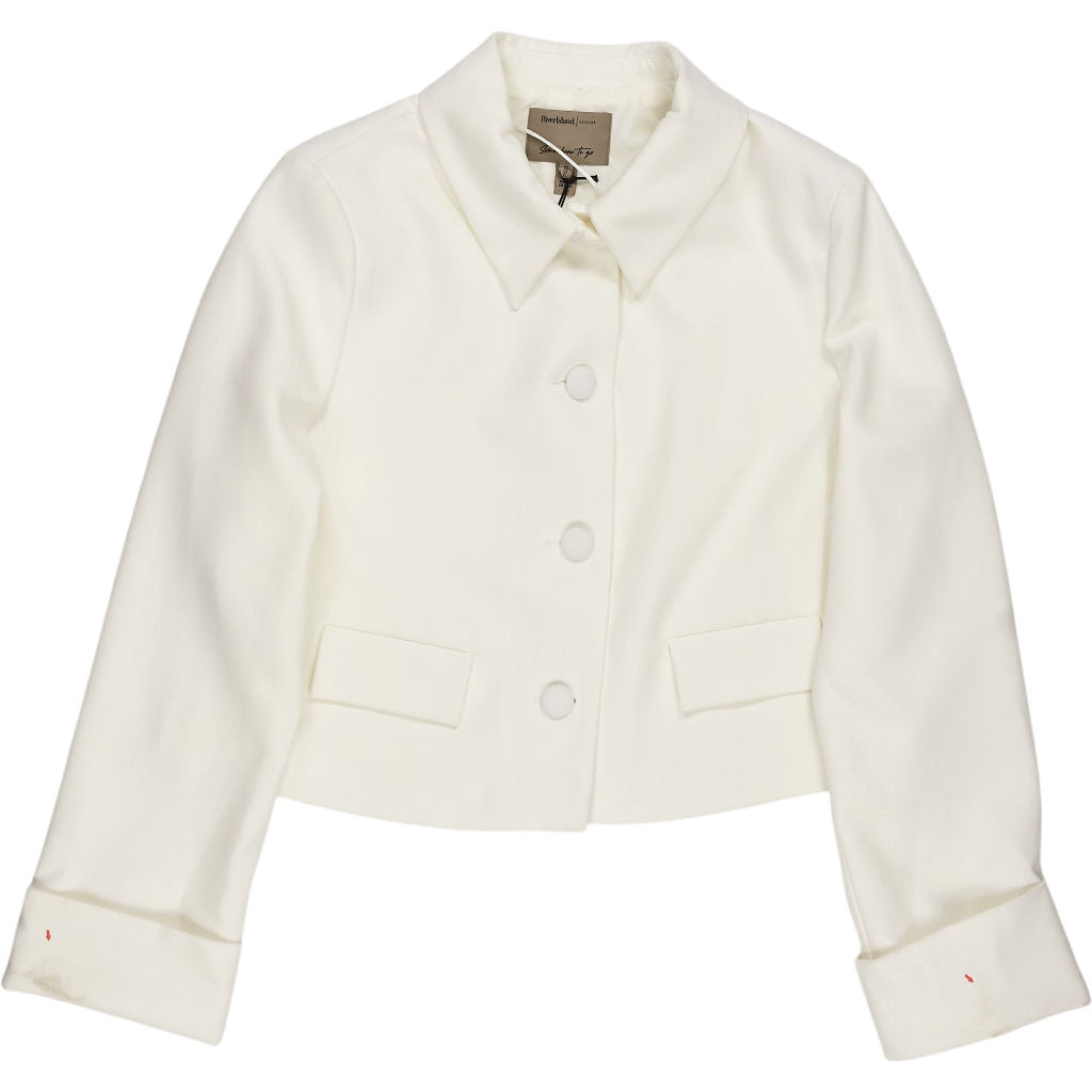 River Island White Cropped Jacket