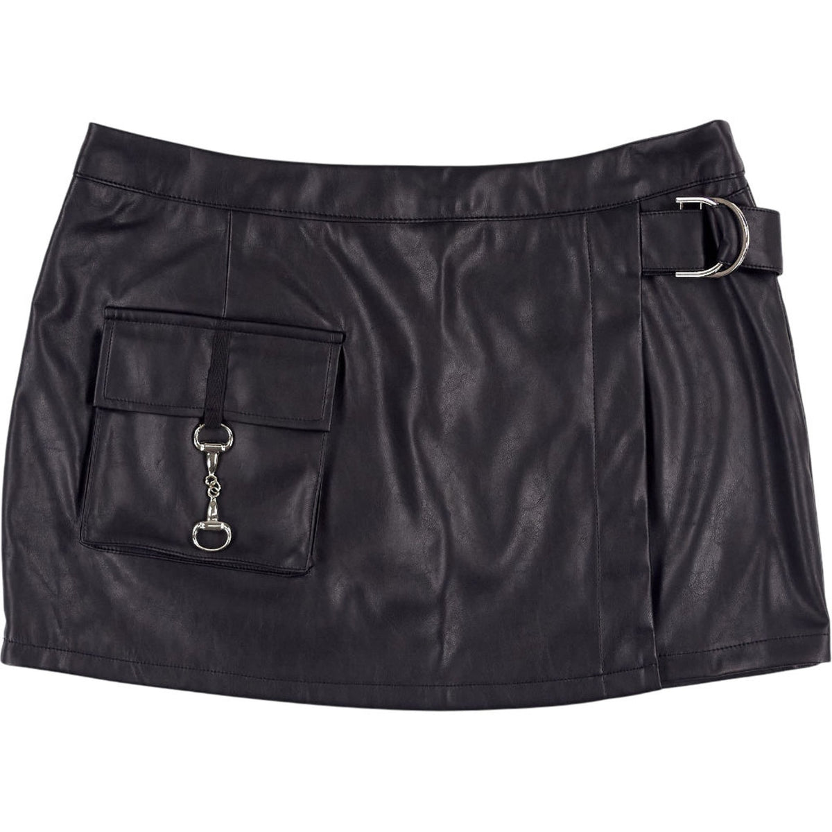Motel Black PU Sioni Skirt