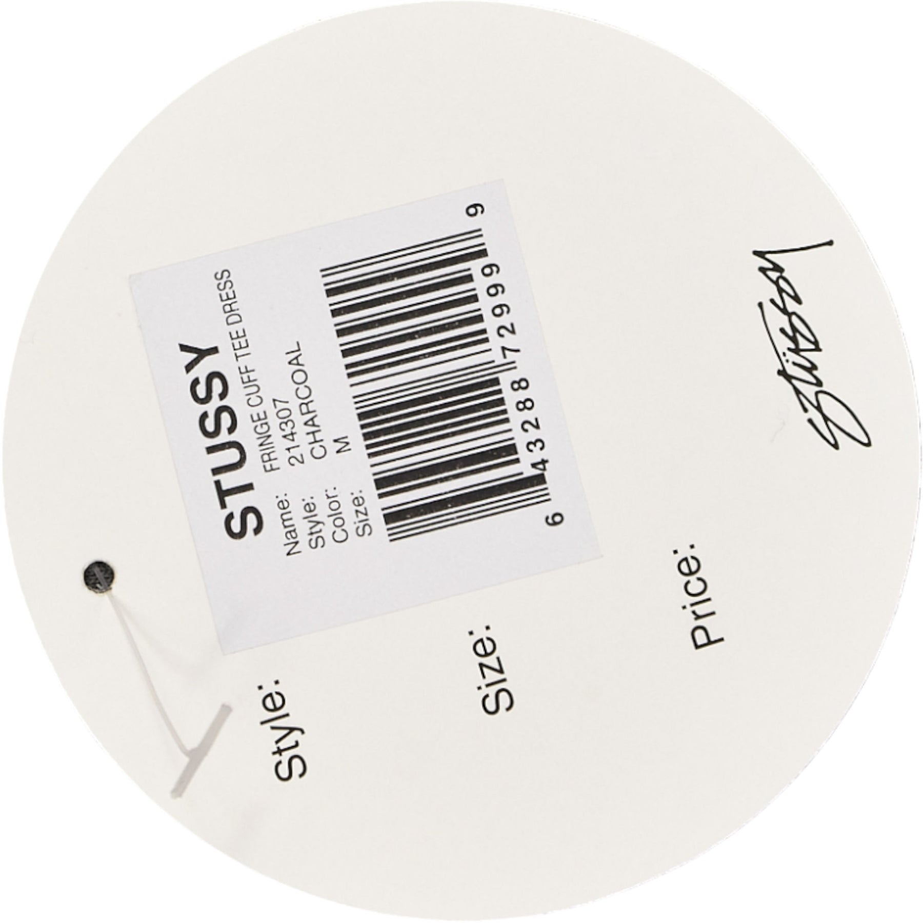 Stussy Charcoal Fringe Cuff Tee Dress