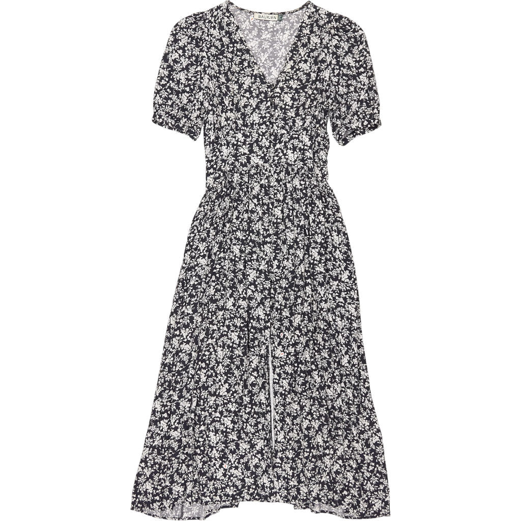 Baukjen Black Floral Midi Dress