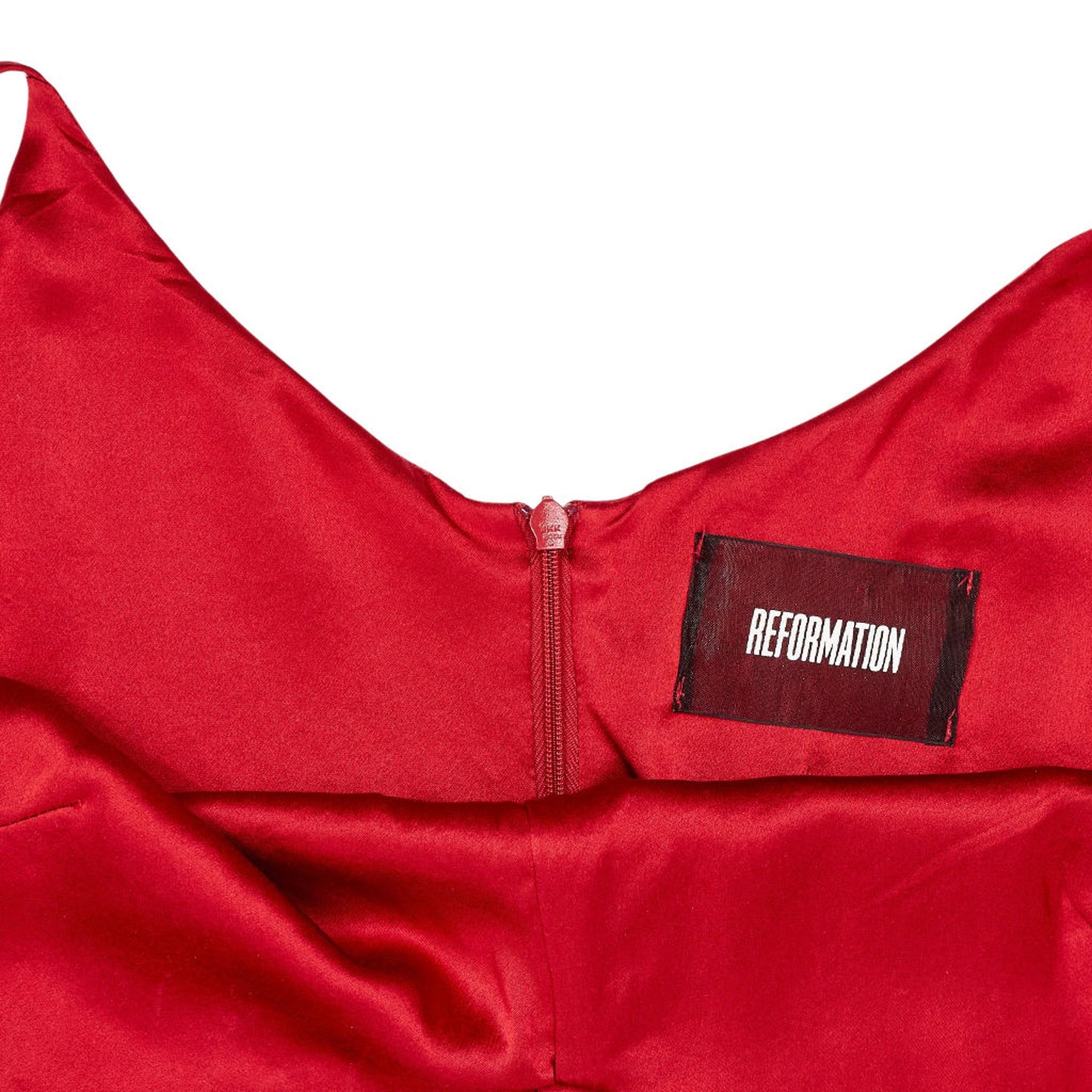 Reformation Red Satin Slip Dress