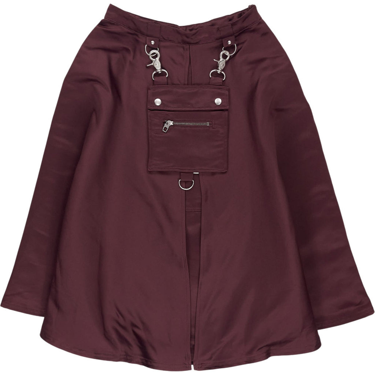 Beatrice X OTW Burgundy Skirt with Hardware Details