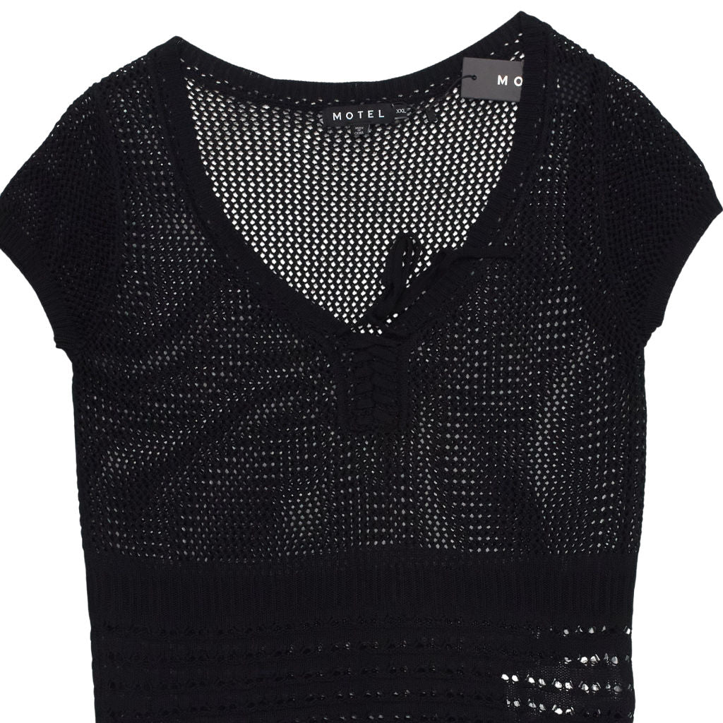 Motel Black Maika Knitted Top