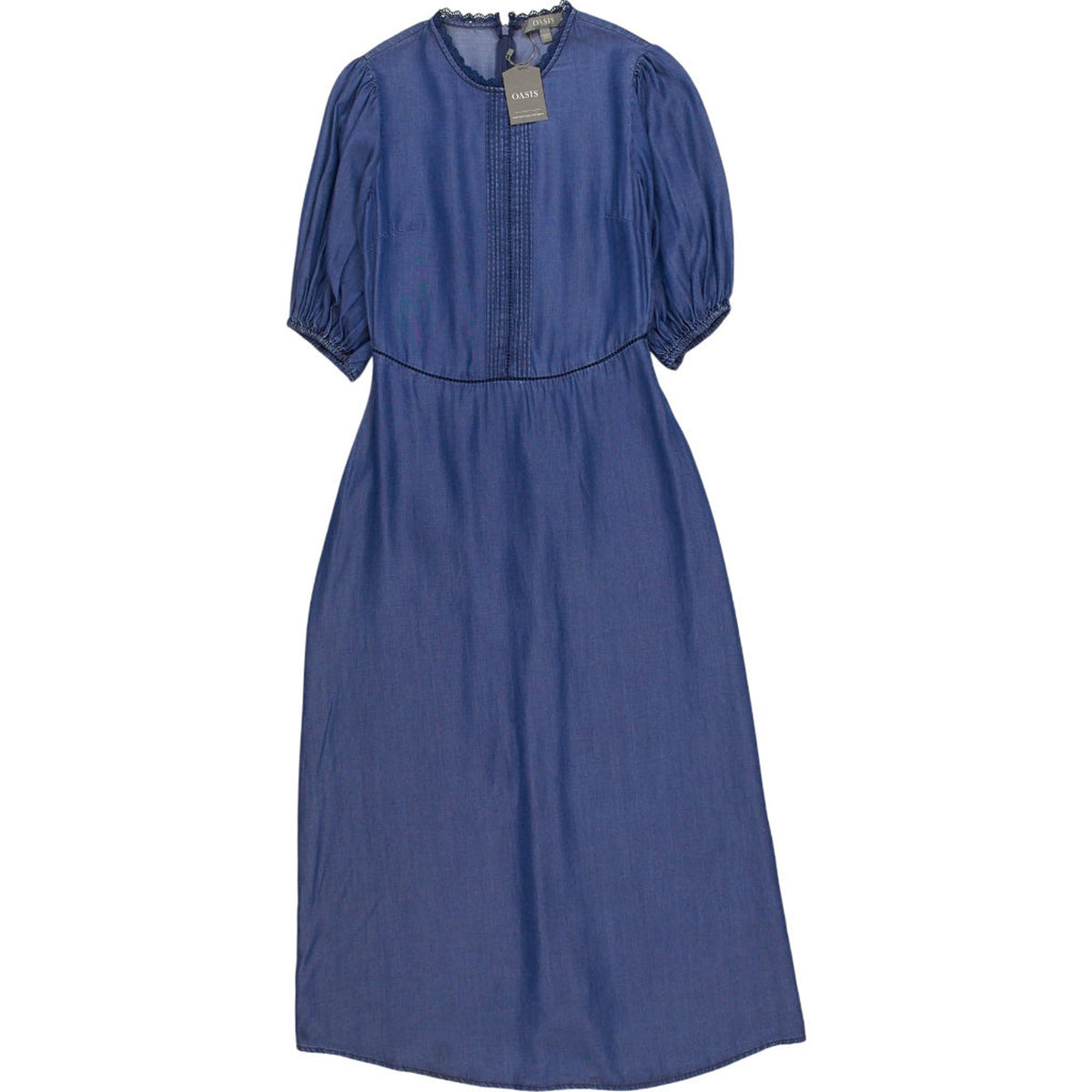 Oasis Blue Lace Trim Midi Dress