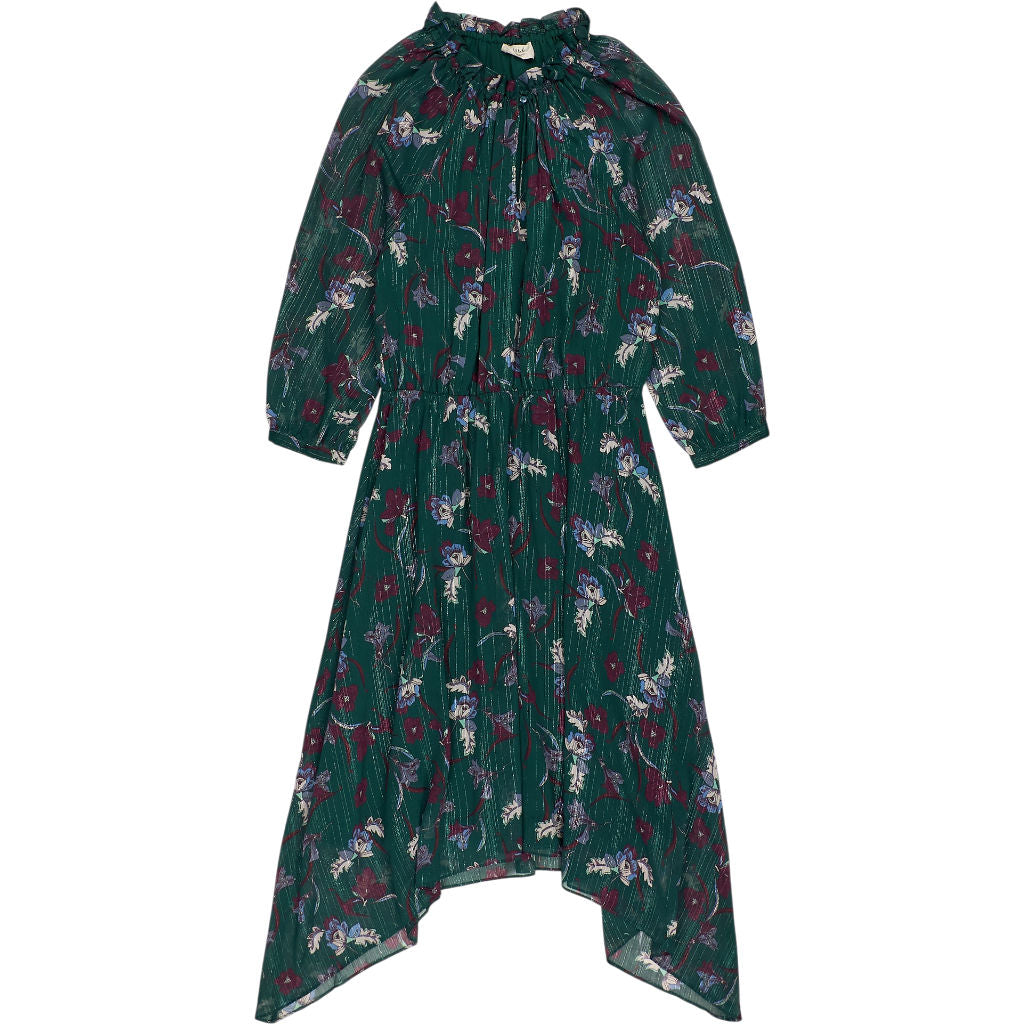 Hush Green Floral Asymmetric Dress