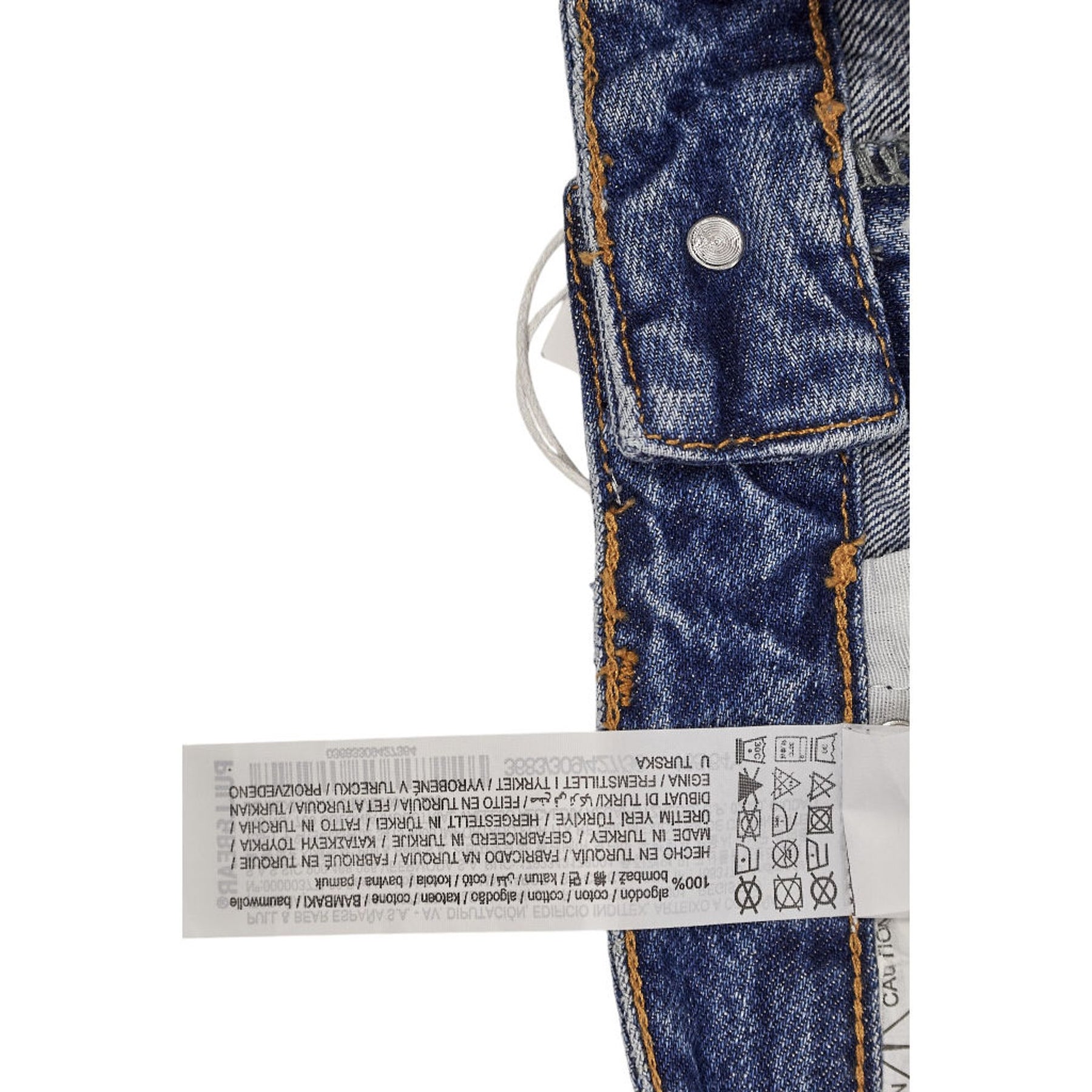 Pull&Bear Blue Straight Jeans With Rhinestones