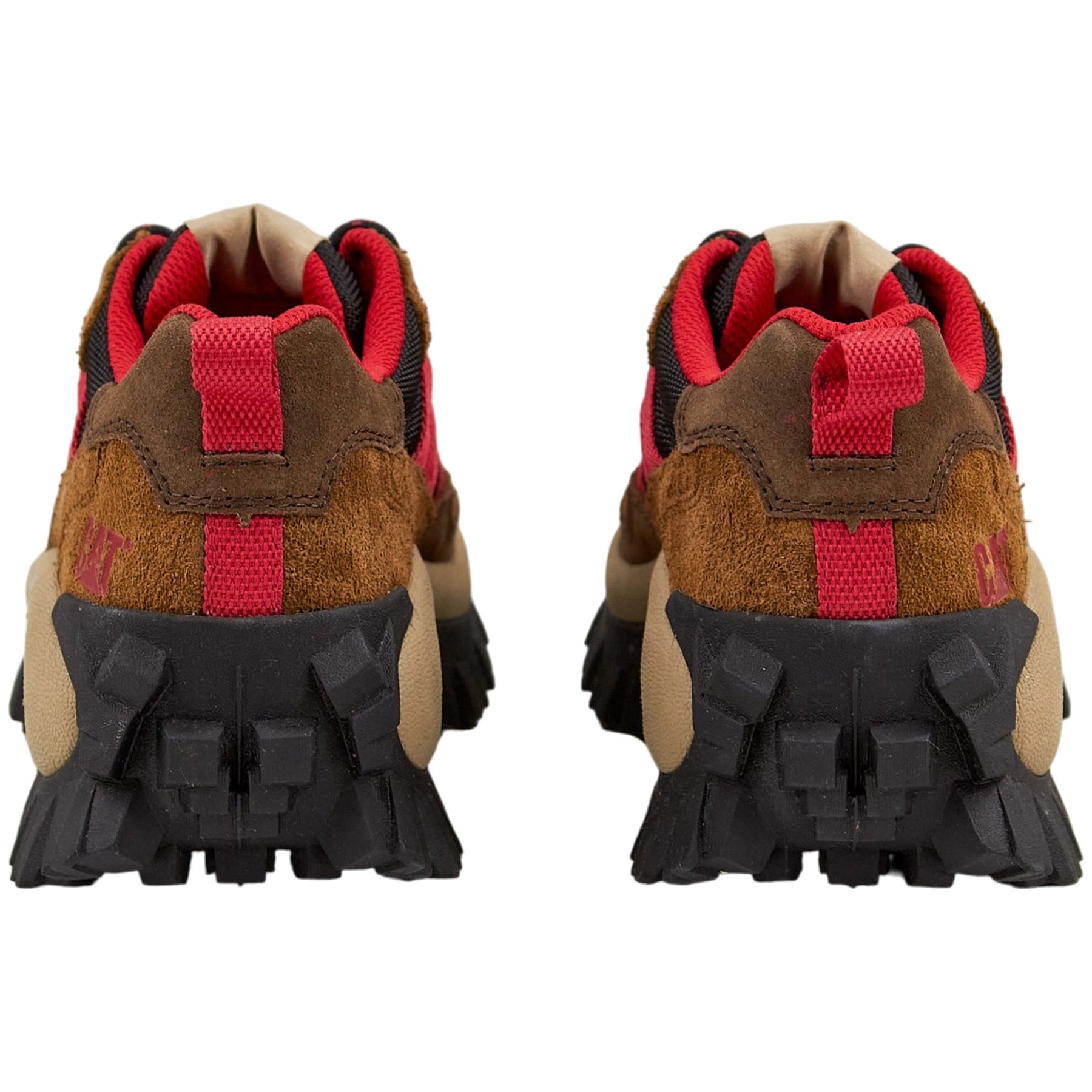 CAT Brown Red Intruder Beta Suede Trainers