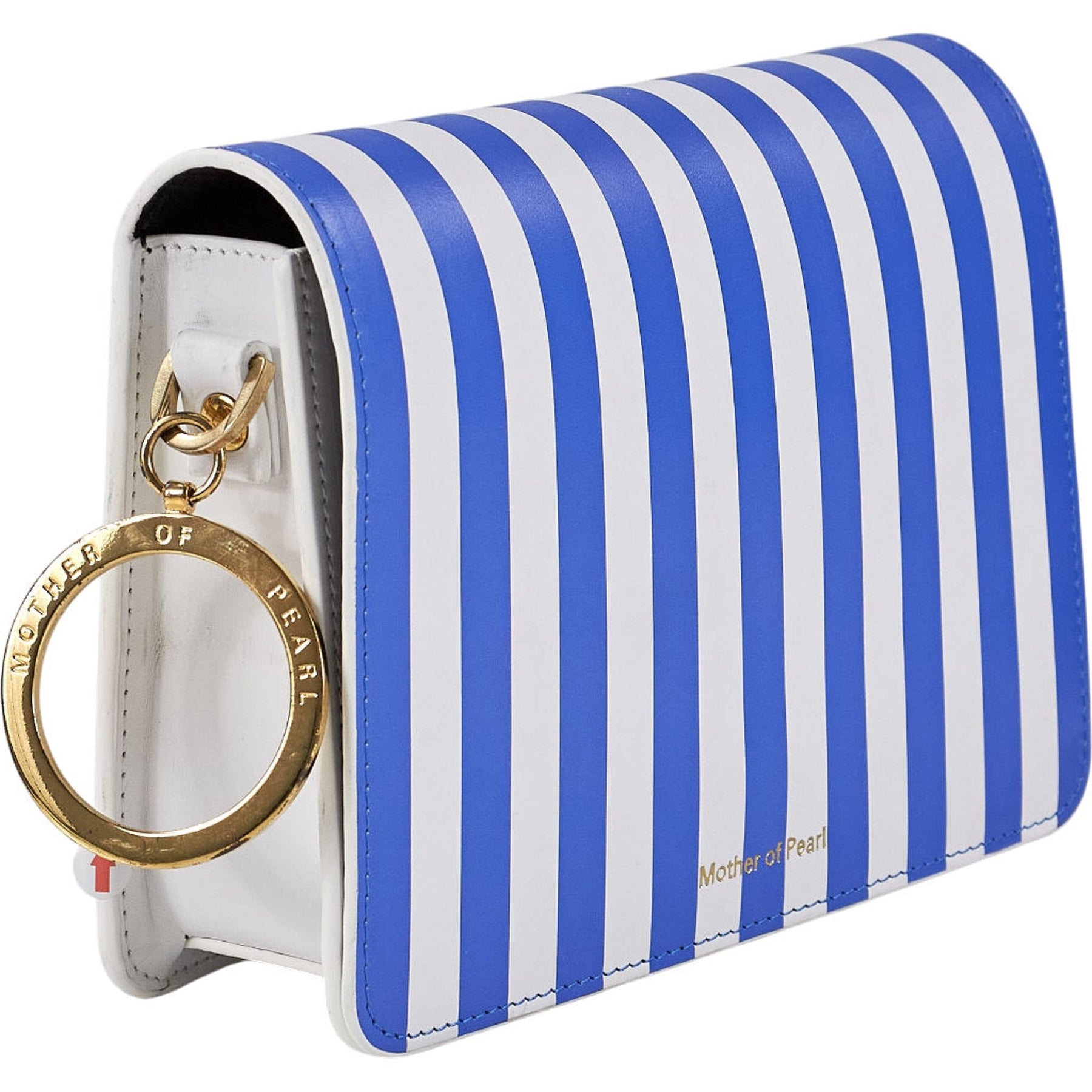 Mother of Pearl Blue White Striped Handbag