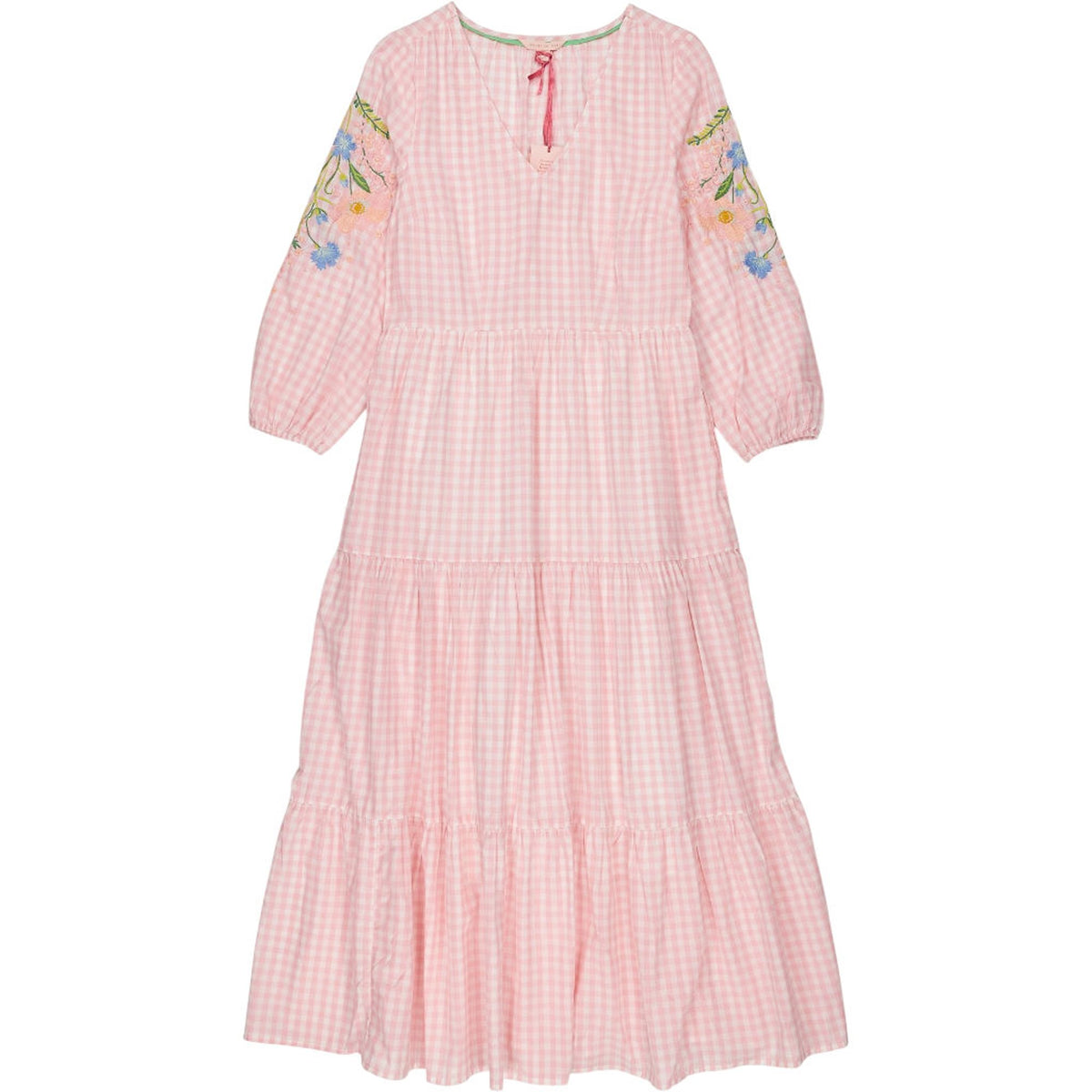 Strong Girls Club Pink Gingham Embroidered Dress
