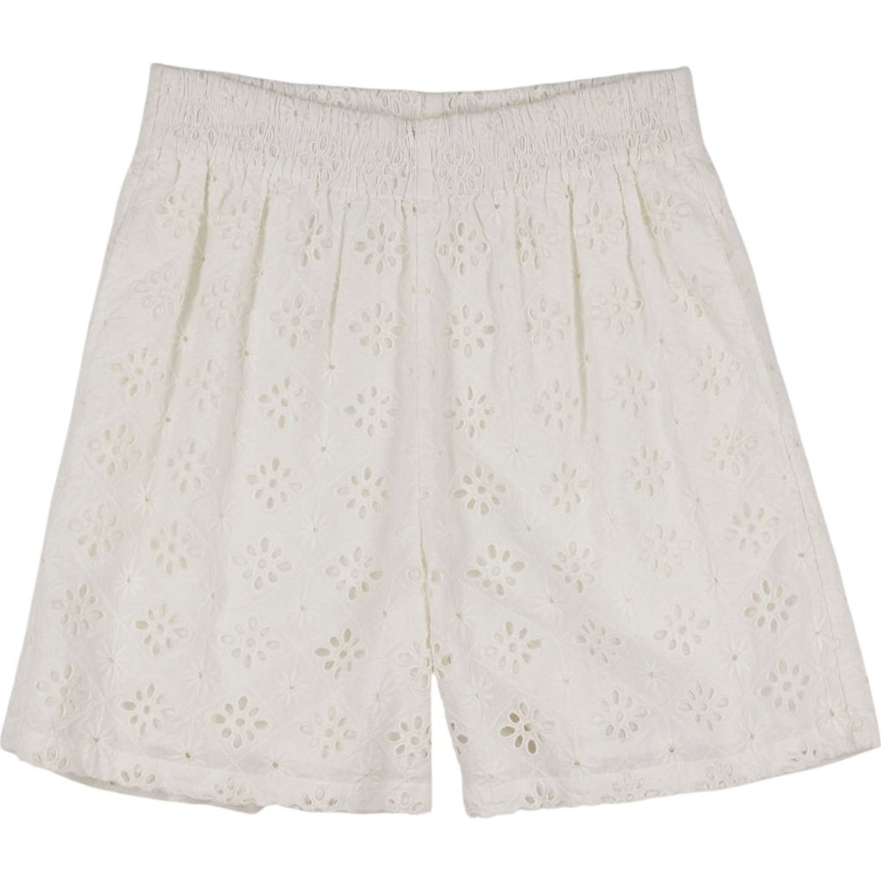 WYSE White Cotton Lace Shorts