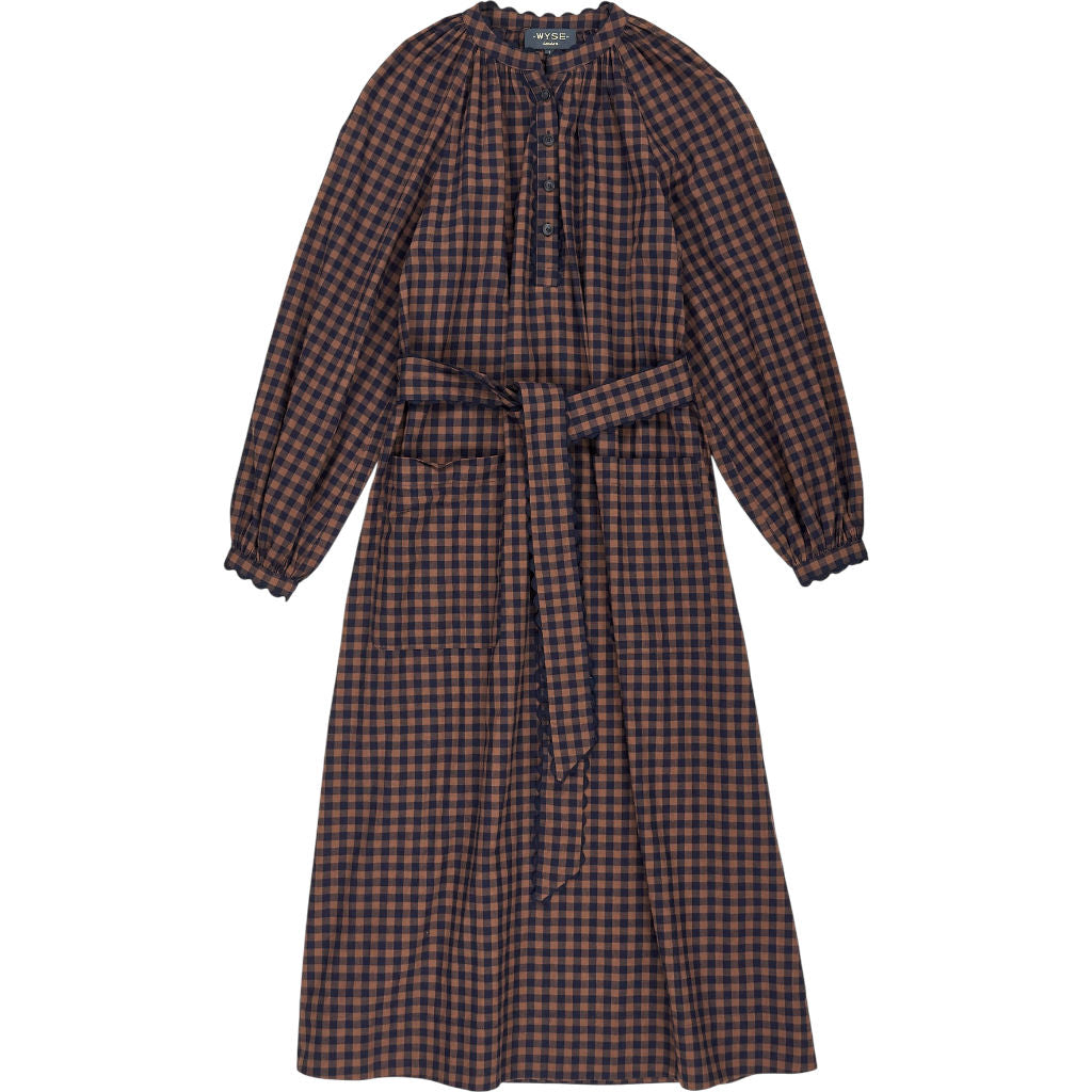 Wyse Brown Check Raglan Dress UK 8