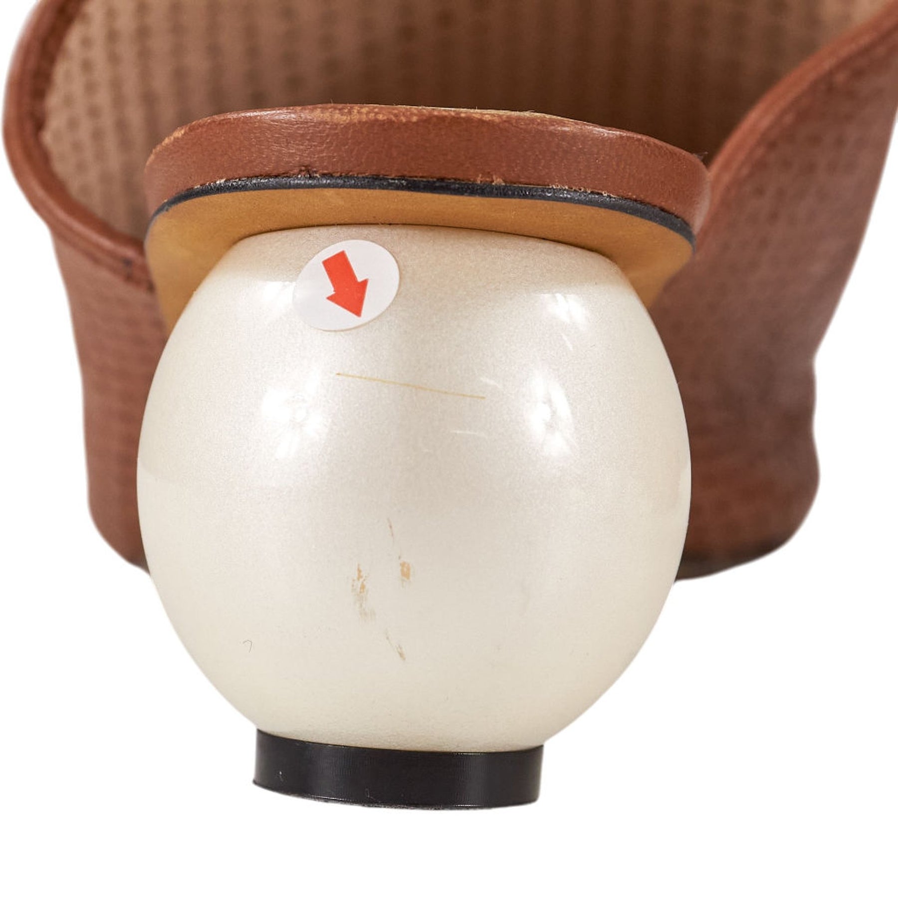 Mother of Pearl Tan Perforated Mules