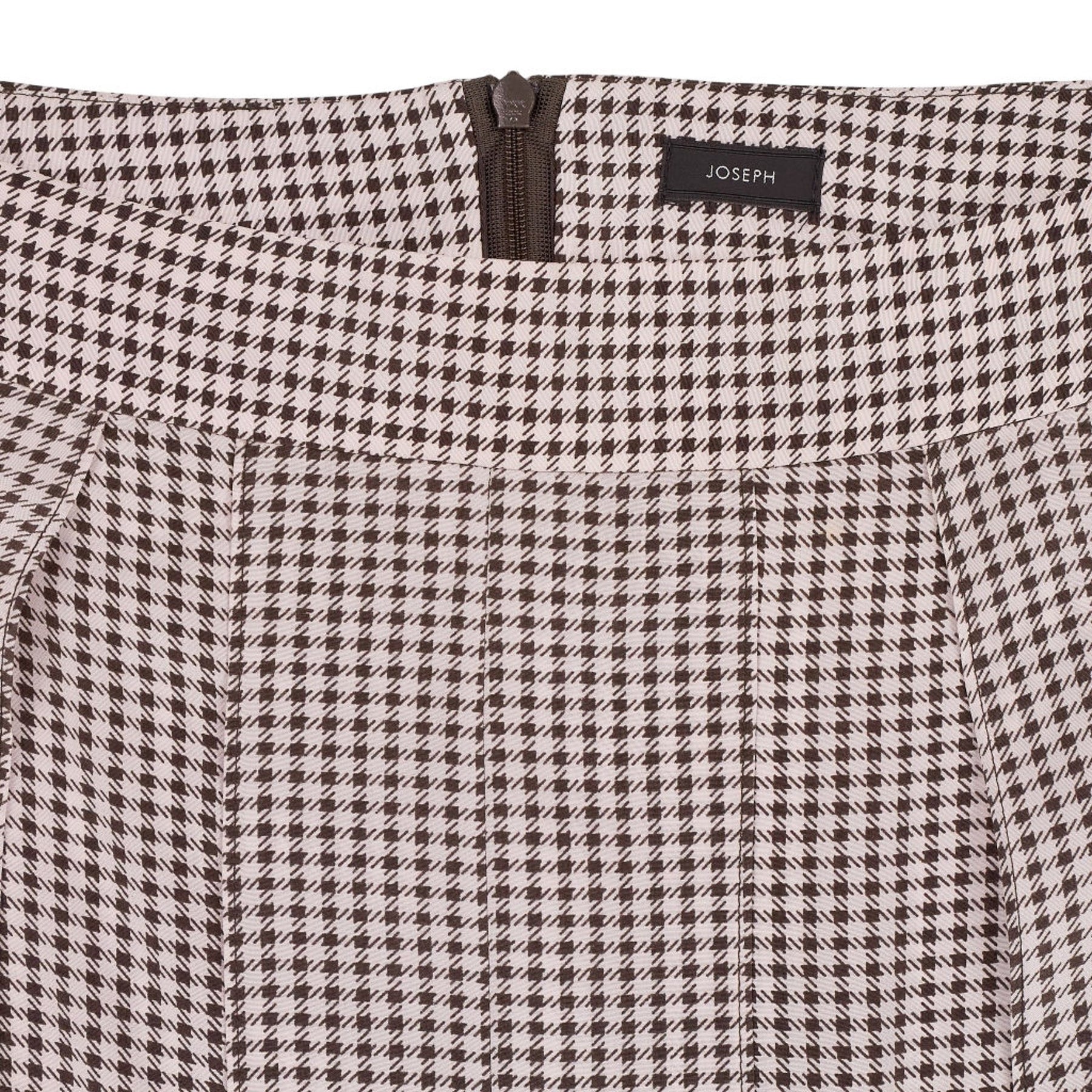 Joseph Brown Houndstooth Midi Skirt