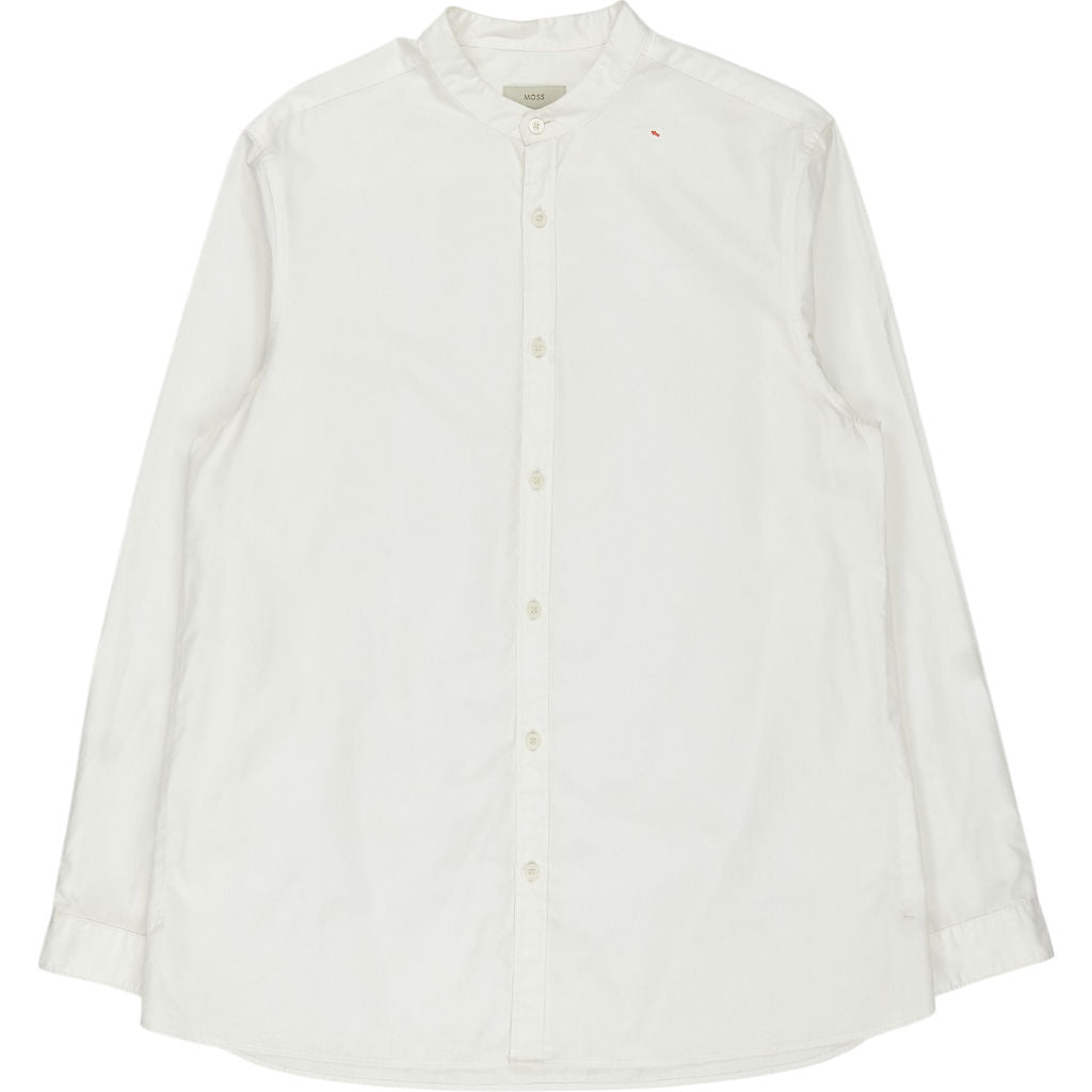 Moss White Stand Collar Shirt