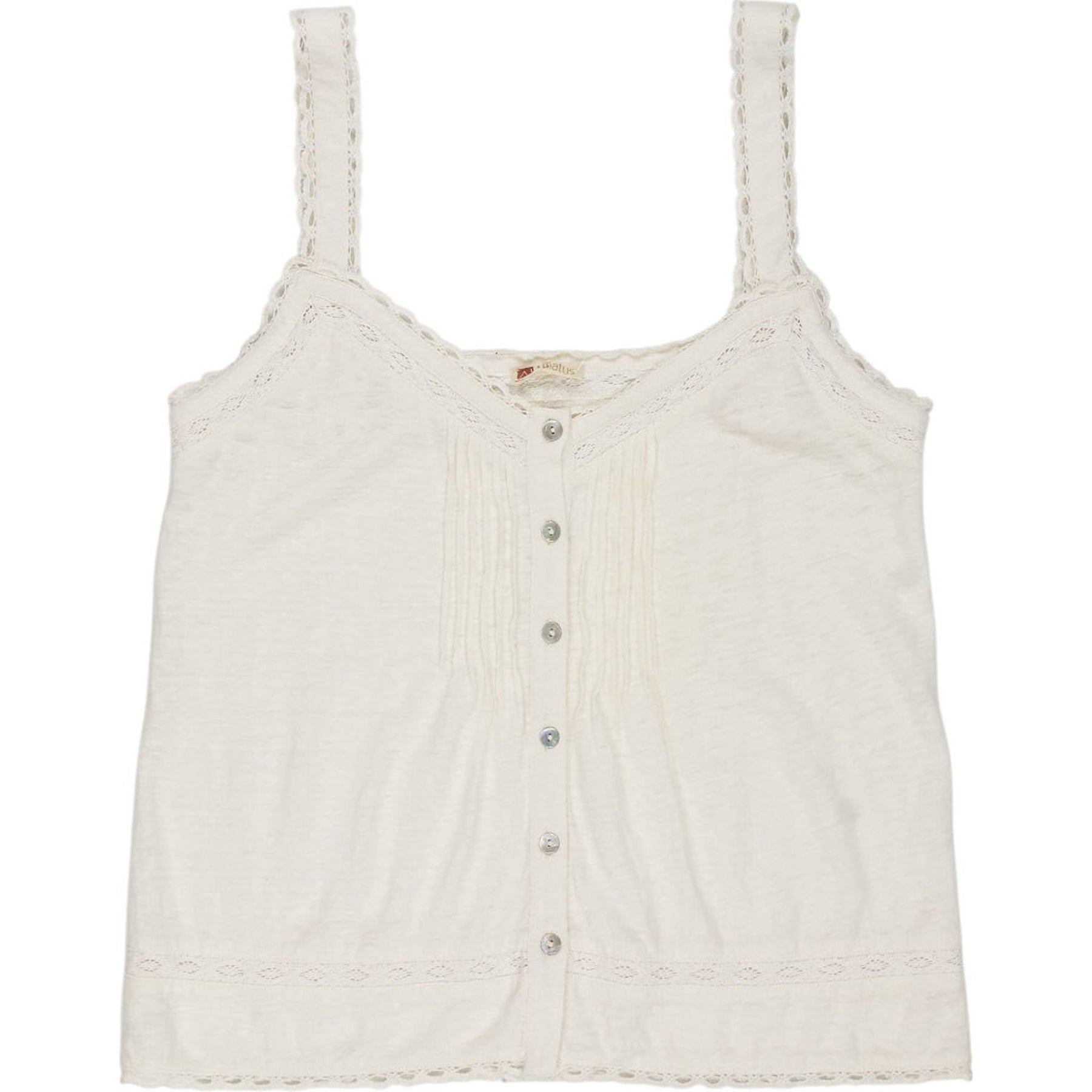 WYSE Cream Lace Trim Tank Top