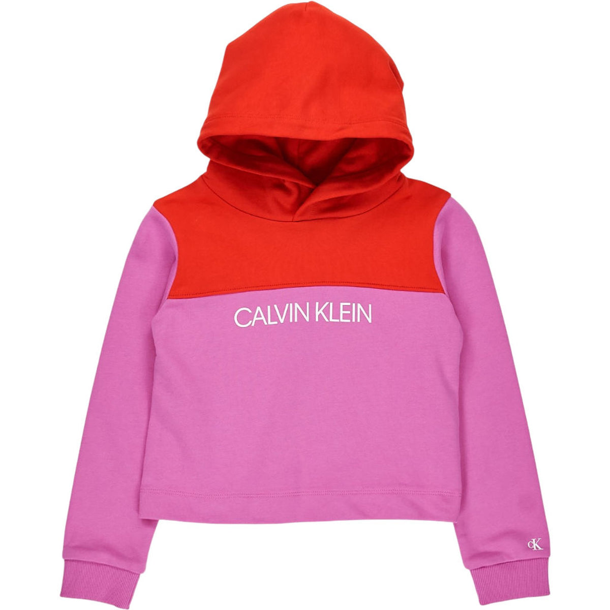 Calvin Klein Red Pink Colourblock Hoodie