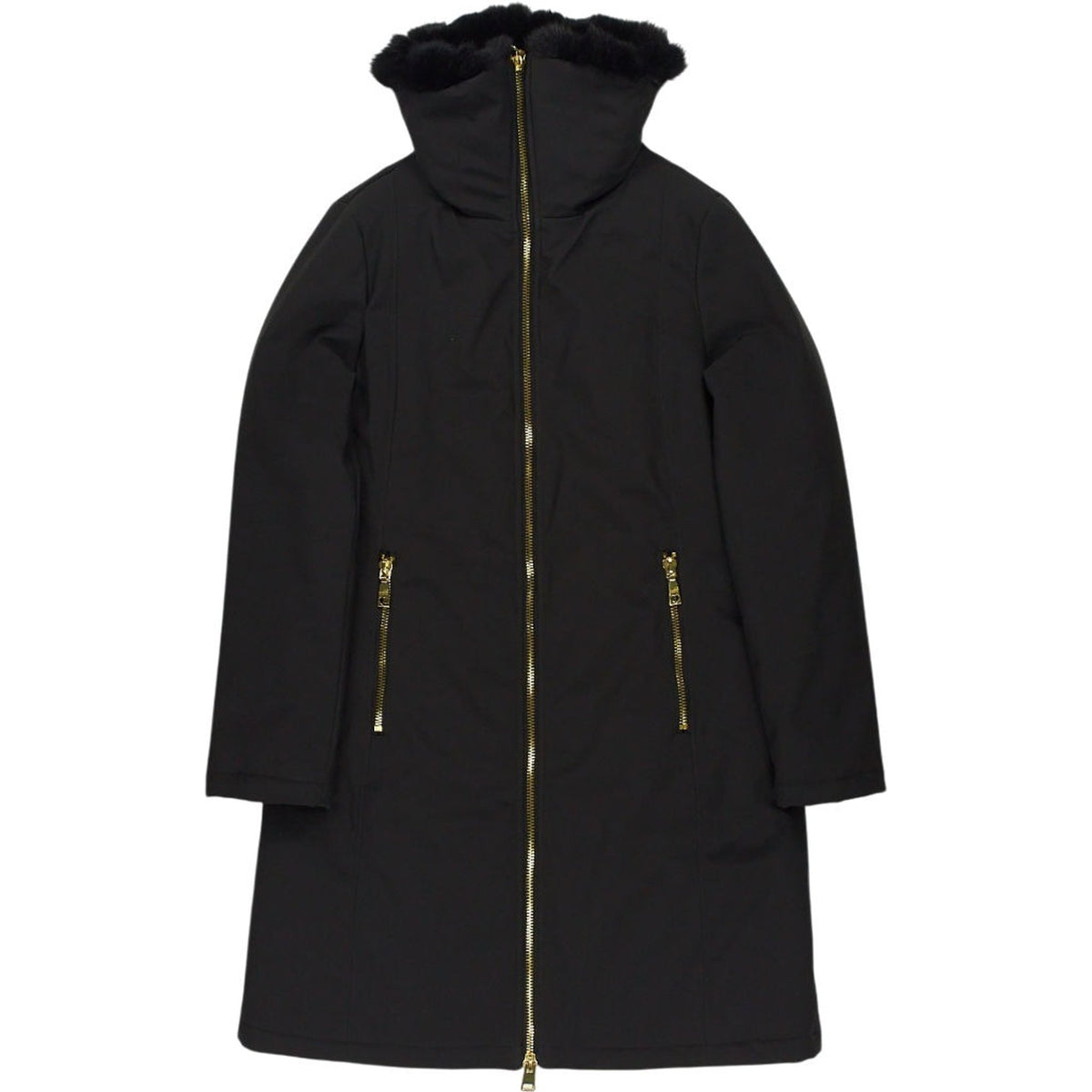 Love Moschino Black Fur Trim Coat