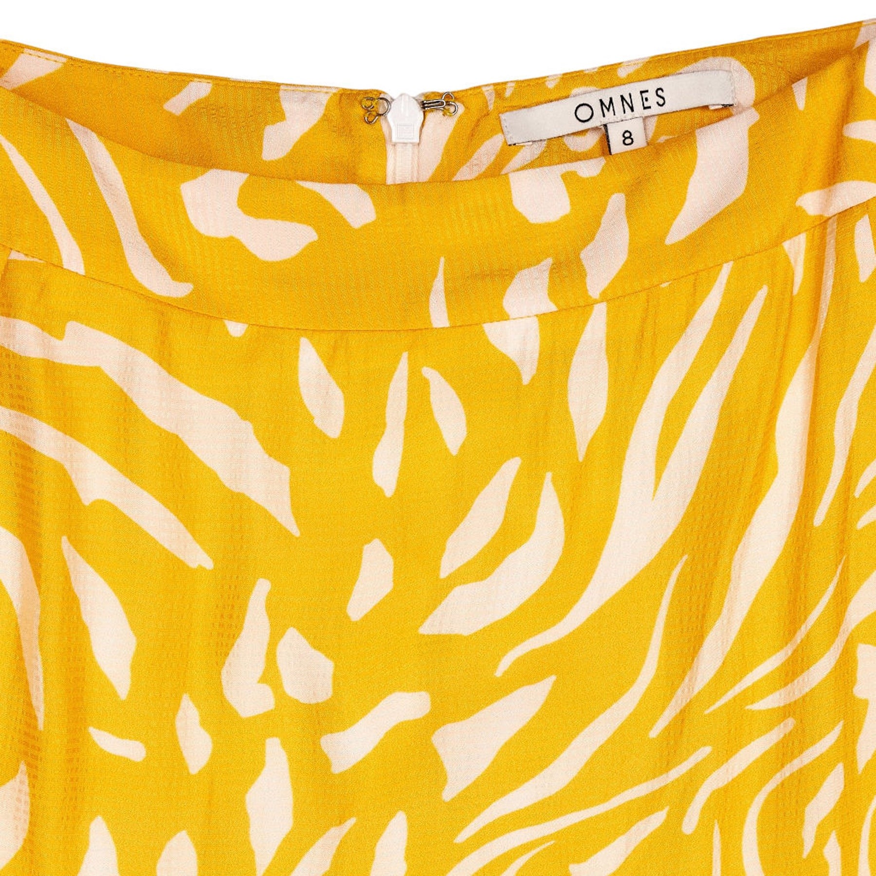 OMNES Yellow Patterned Midi Skirt