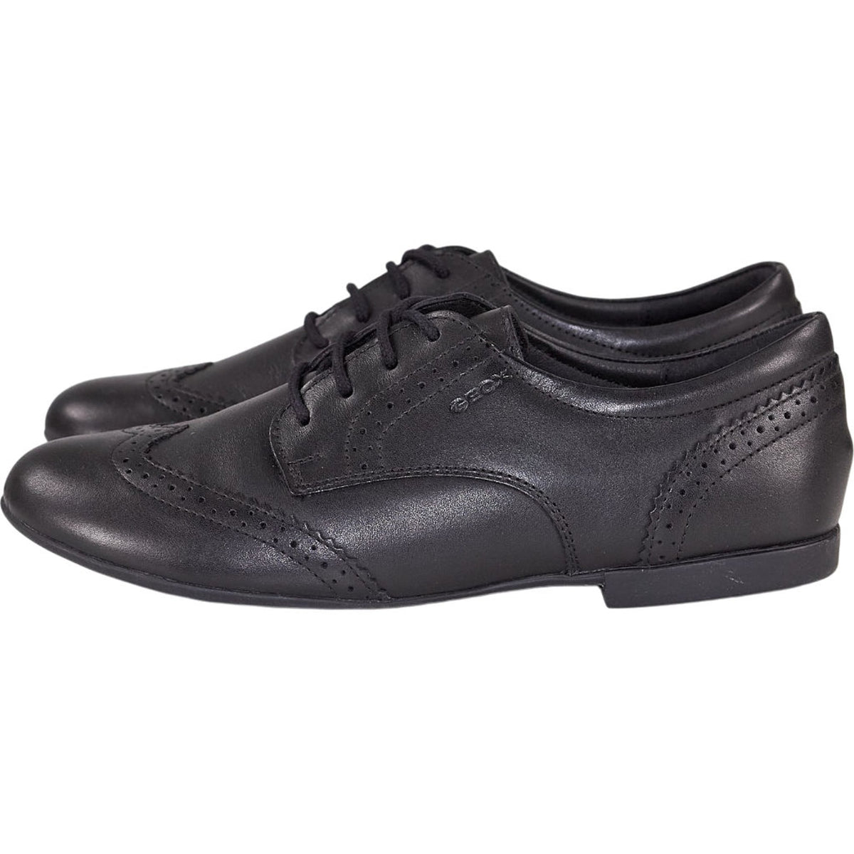 Geox Black J Plie Leather Brogues