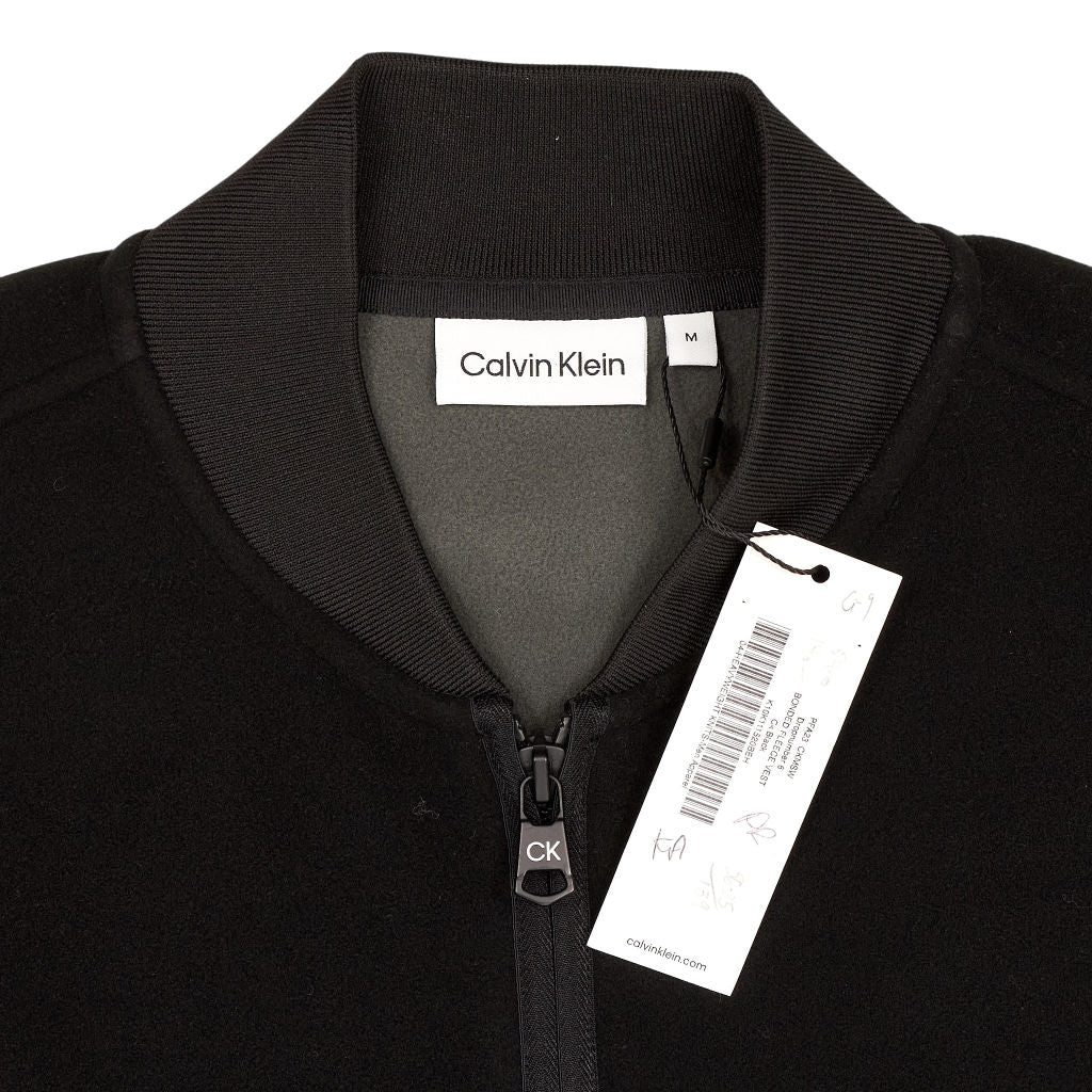 Calvin Klein Black Bonded Fleece Vest