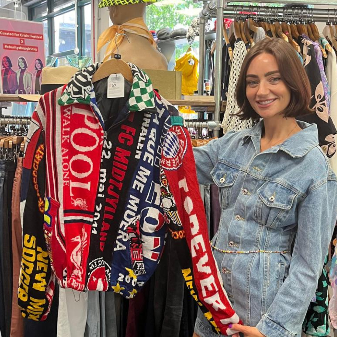 Vintage Red/Multi Football Scarf Jacket
