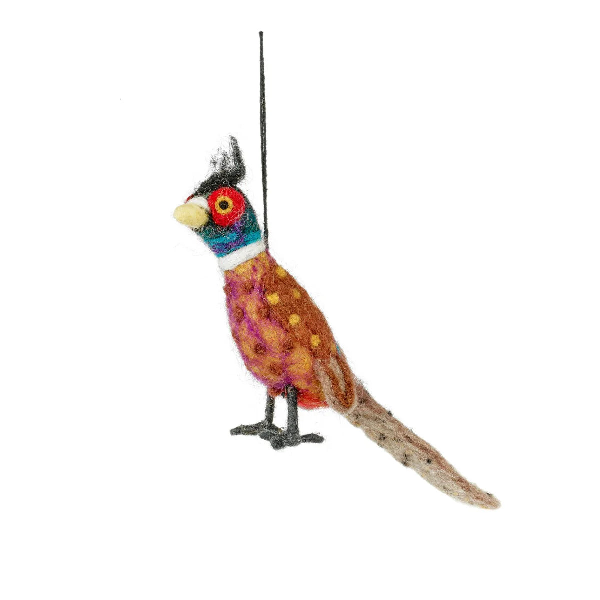 Handmade Felt Philippa the Pheasant Woodland Bird Hanging Decoration