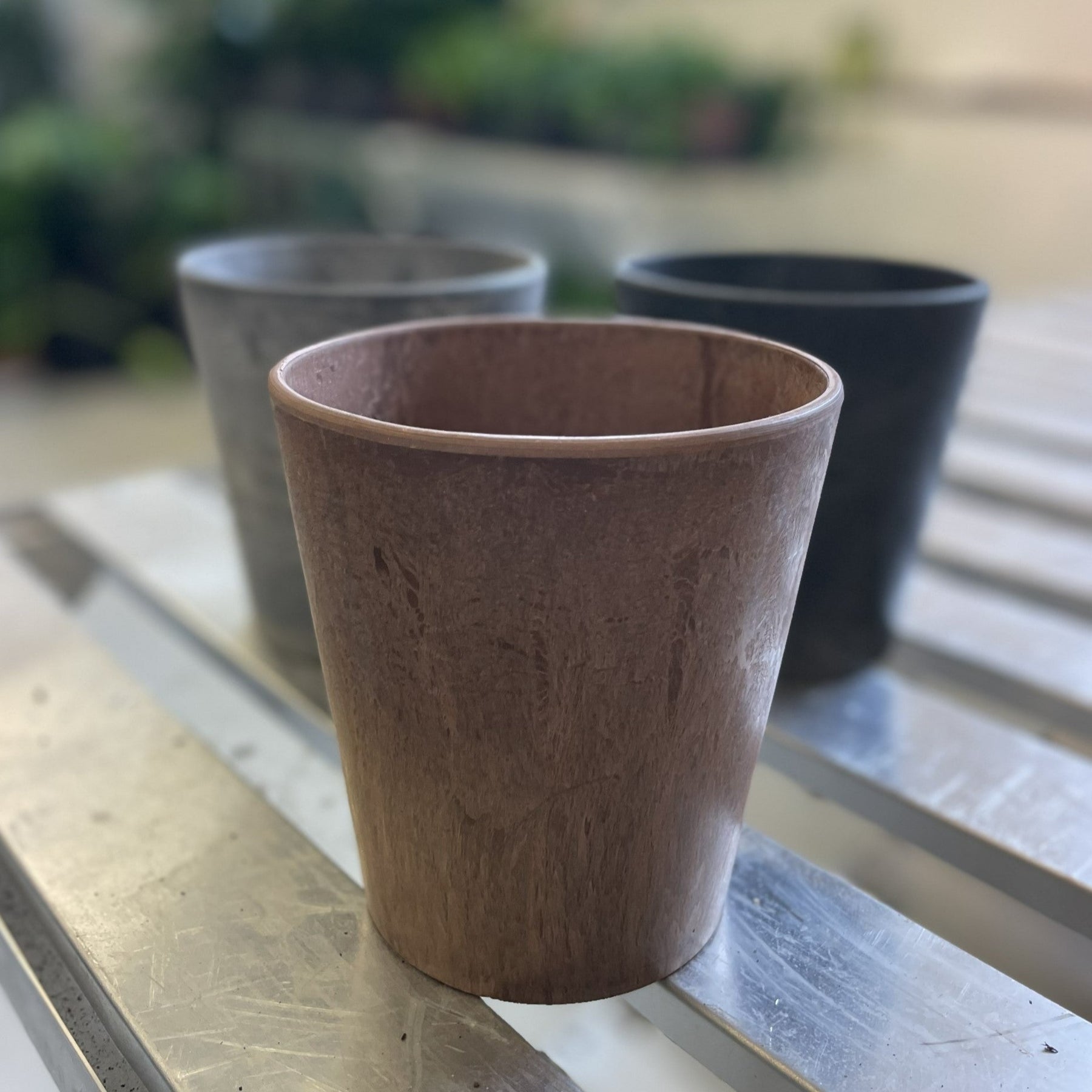 Recycled glass pot - Terracotta