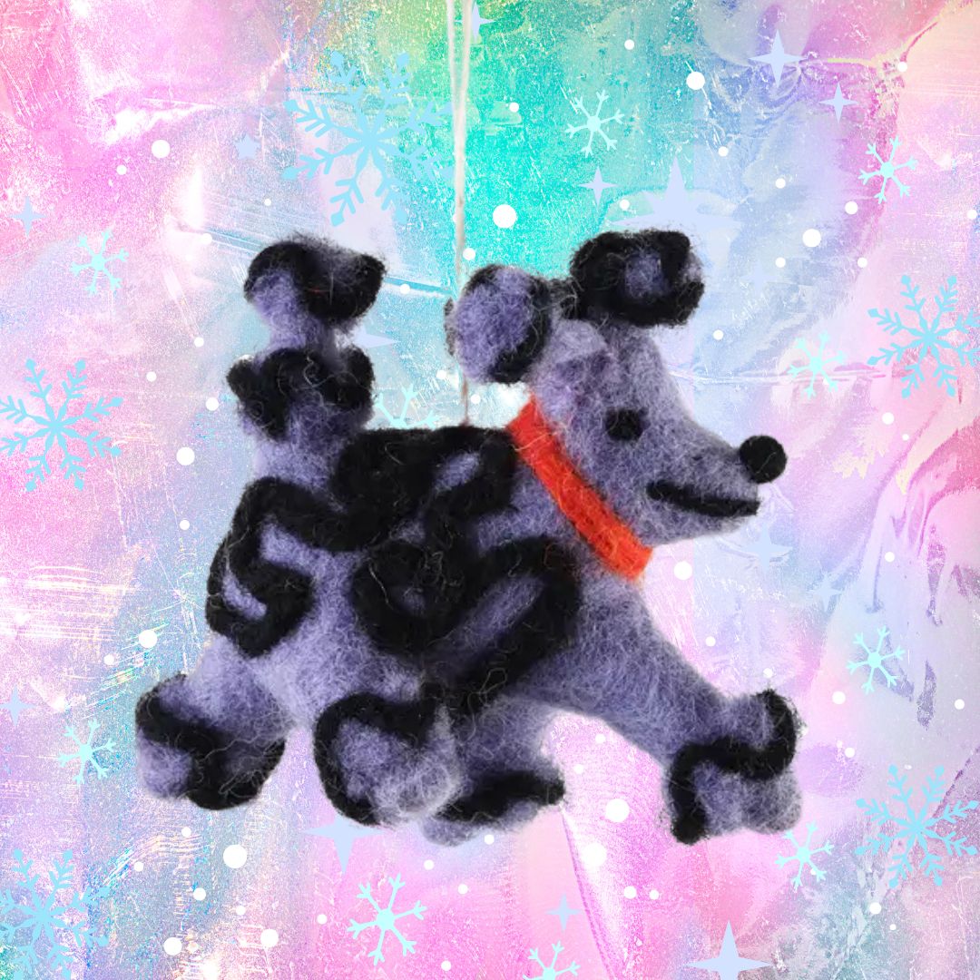 Fleur Dog Hanging Felt Ornament