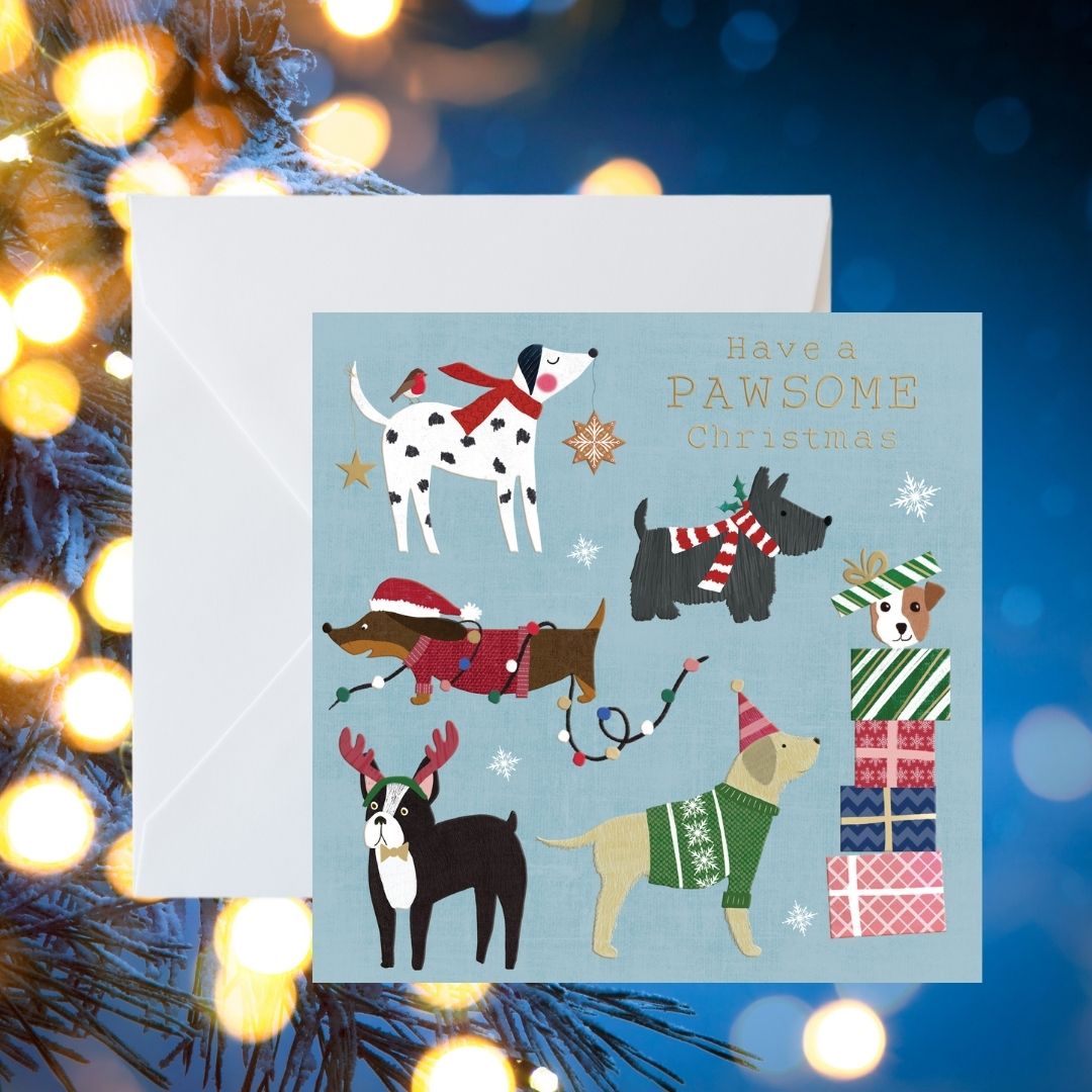 Crisis Carol Christmas Dogs Christmas Cards - Pack of 8