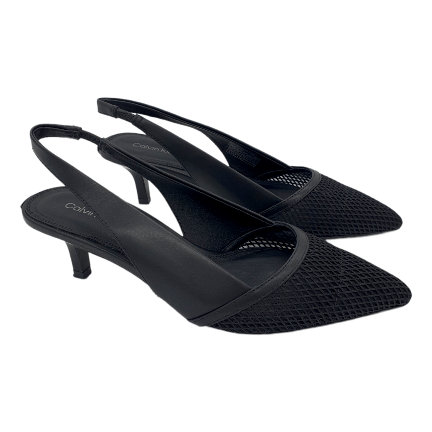Calvin Klein Black Kitten Heel Slingback Shoes
