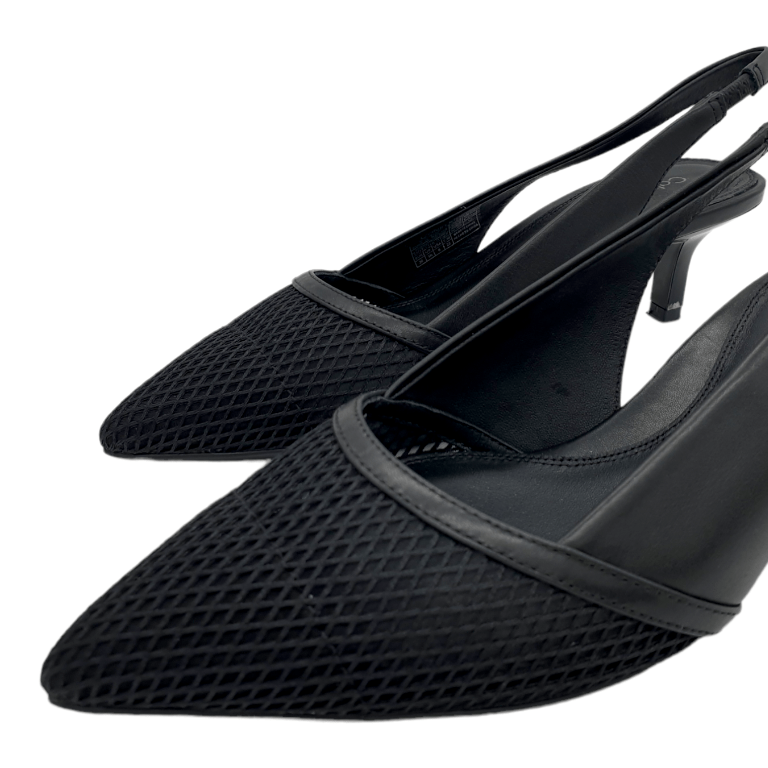Calvin Klein Black Kitten Heel Slingback Shoes
