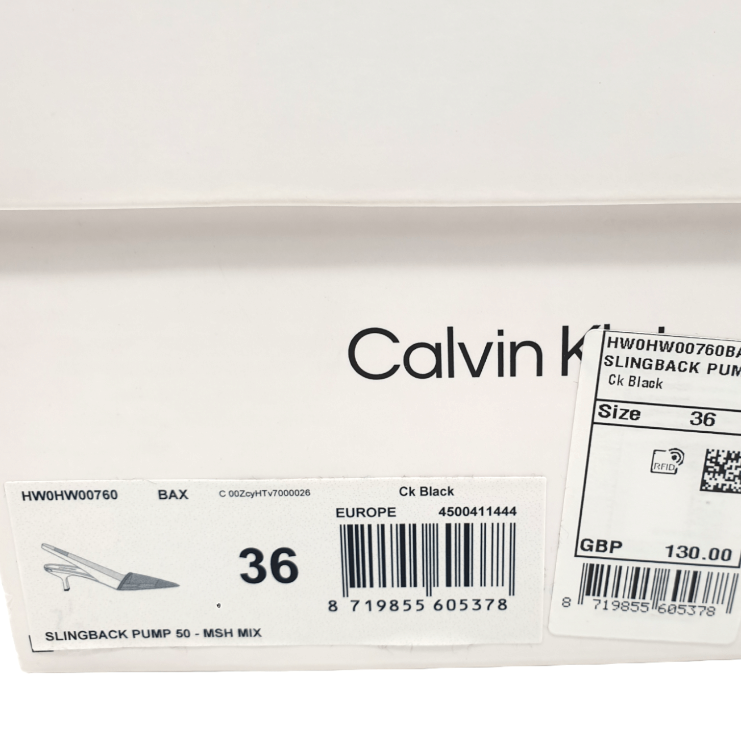 Calvin Klein Black Kitten Heel Slingback Shoes