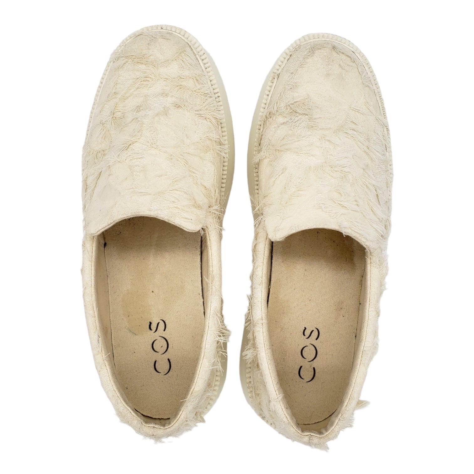 COS Off-White Fringed Flatforms