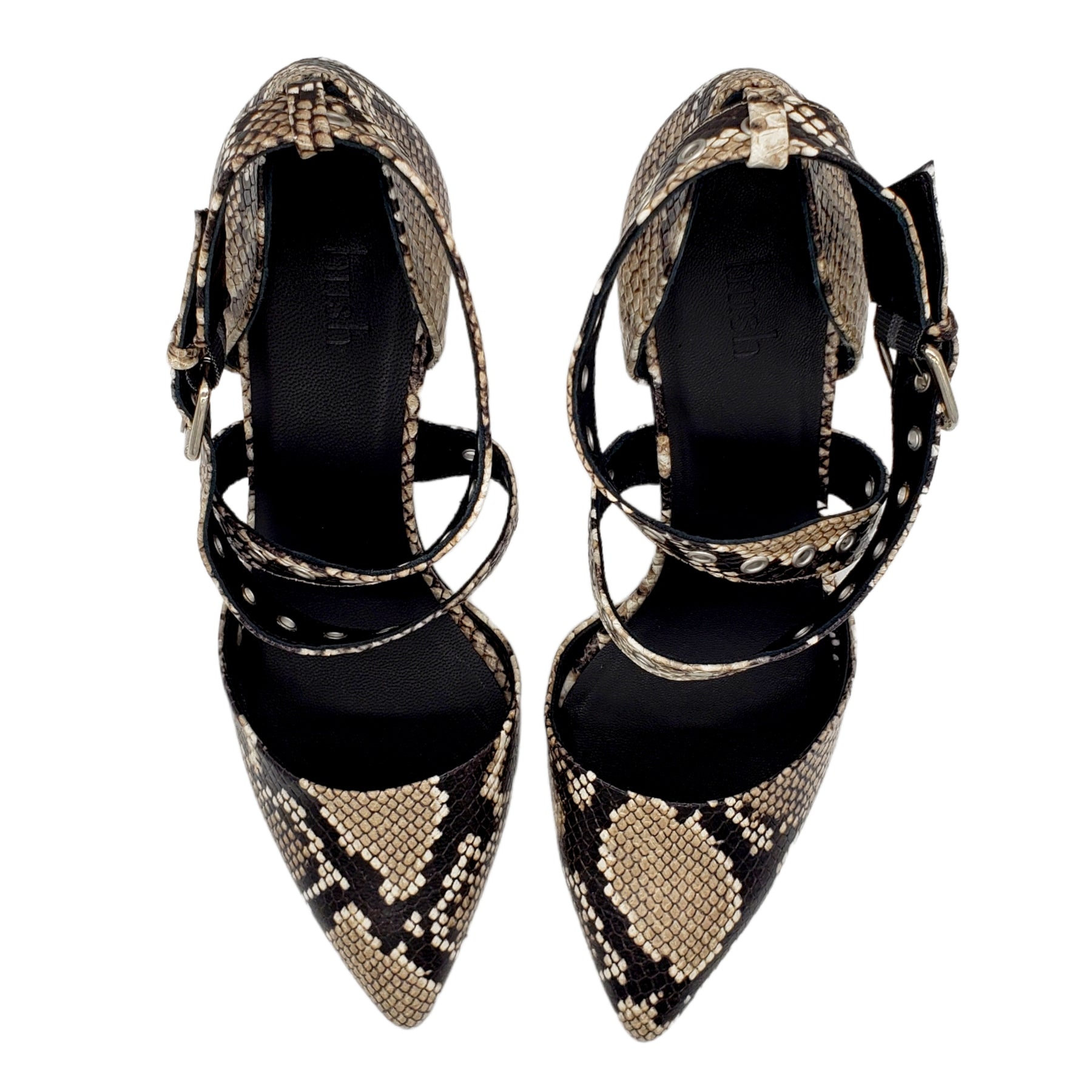 Hush Snake/Silver Melford Court Shoes