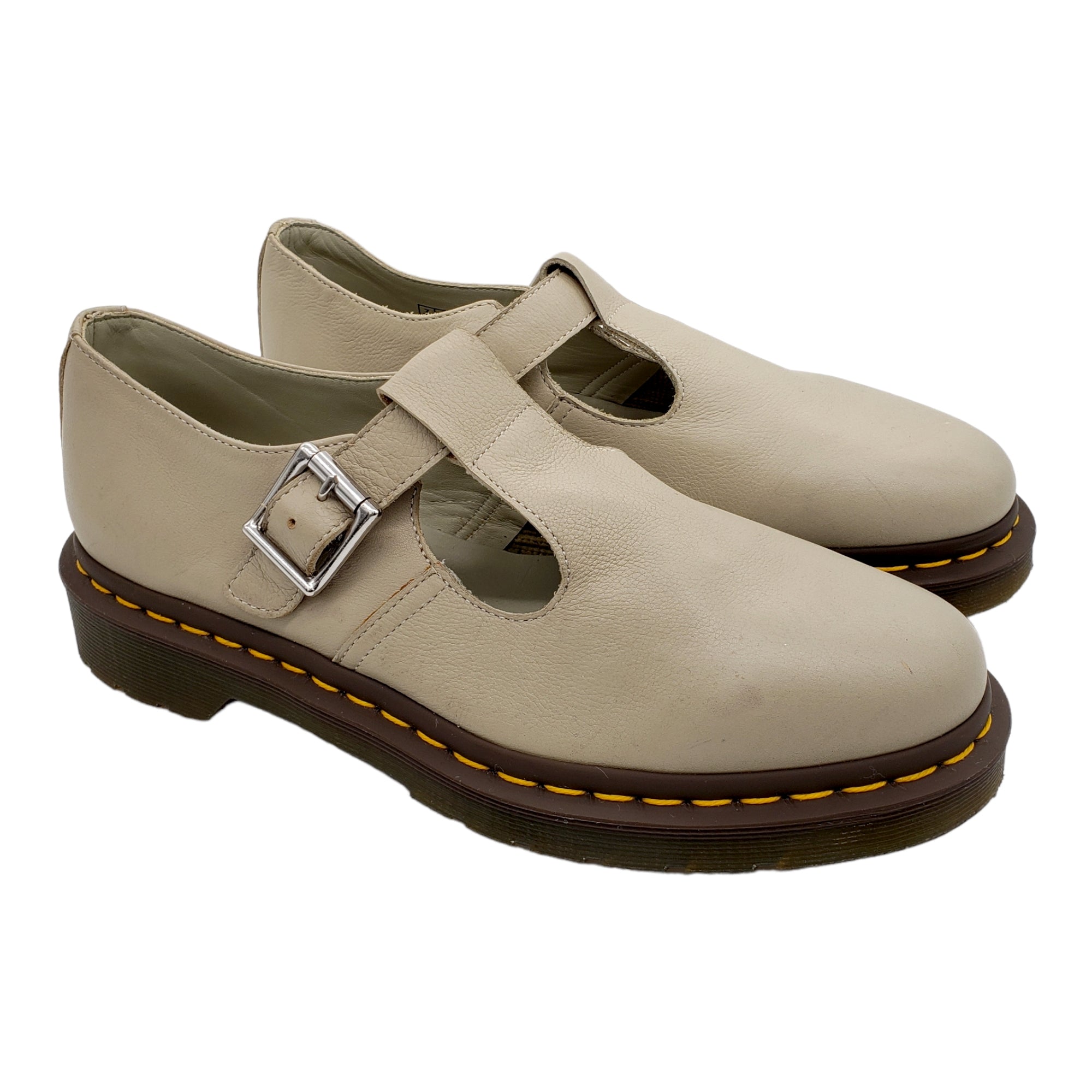 Dr. Martens Polley Ivory T-Bar Shoe | Shop from Crisis Online