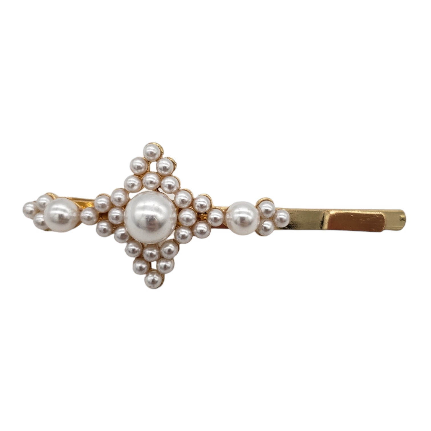 Set of 4 Pearl & Gold Hairclips