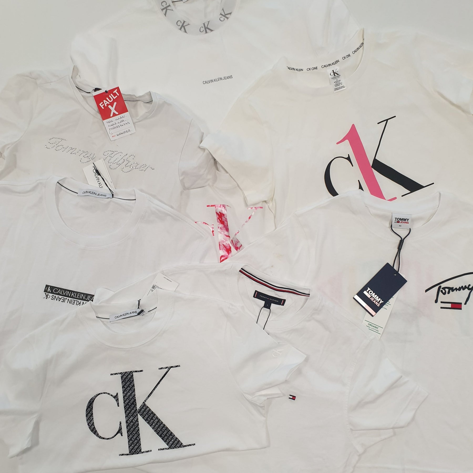 x8 Women's Mixed Tommy Hilfiger & Calvin Klein White T-shirt Bundle