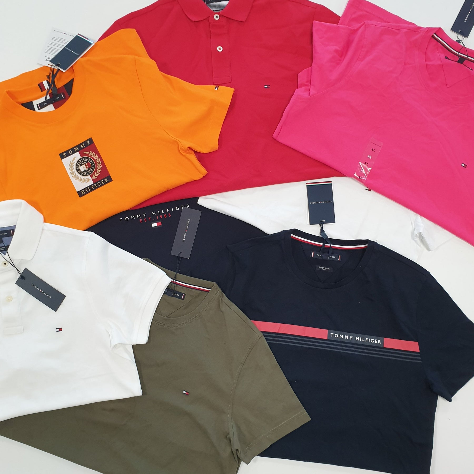 x8 Men's Mixed Tommy Hilfiger Colourful T-shirt & Polo Shirt Bundle