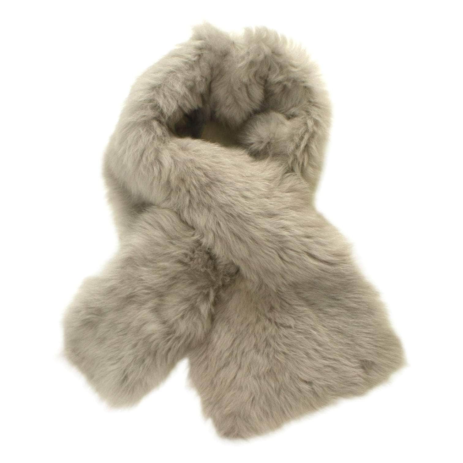 Grey Faux Fur Scarf