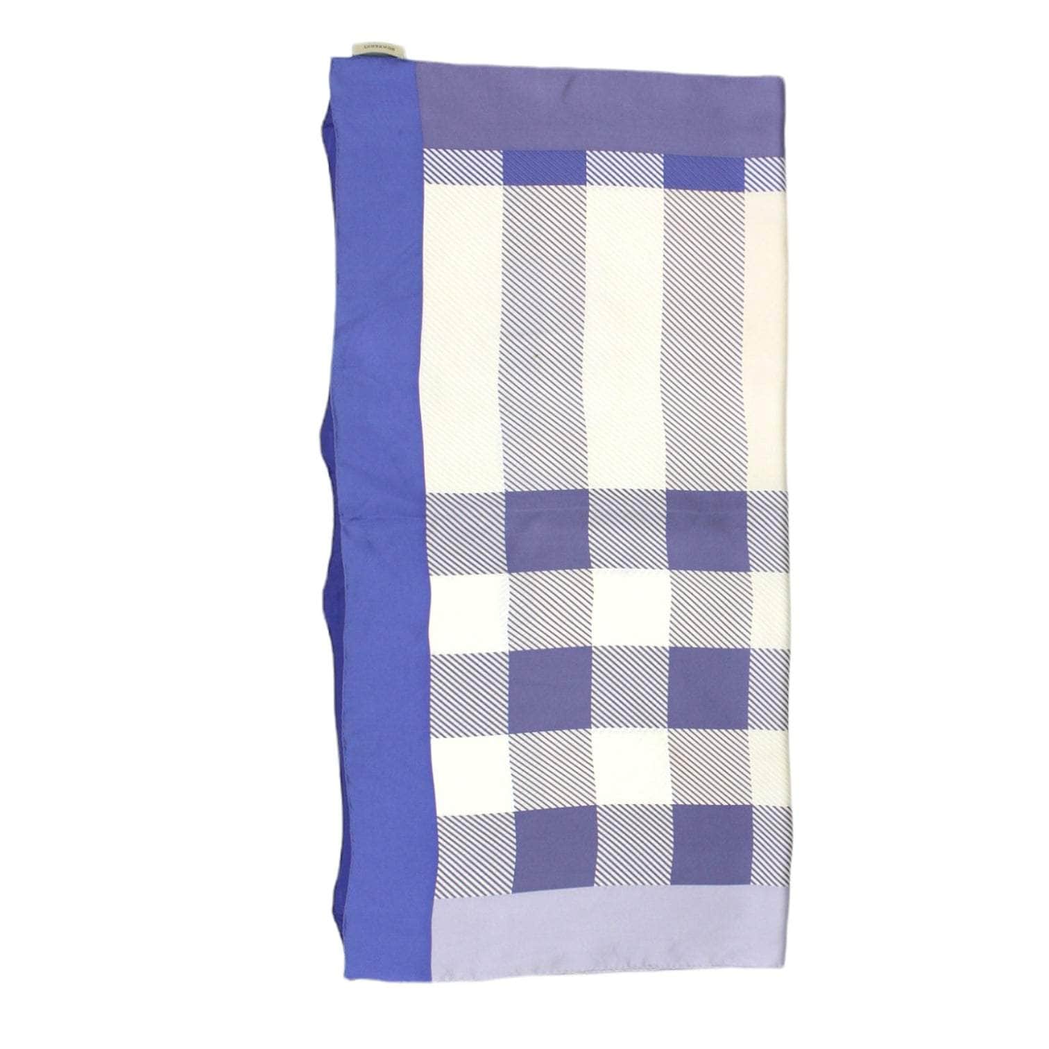 Vintage Burberry Blue Chequerboard Silk Scarf