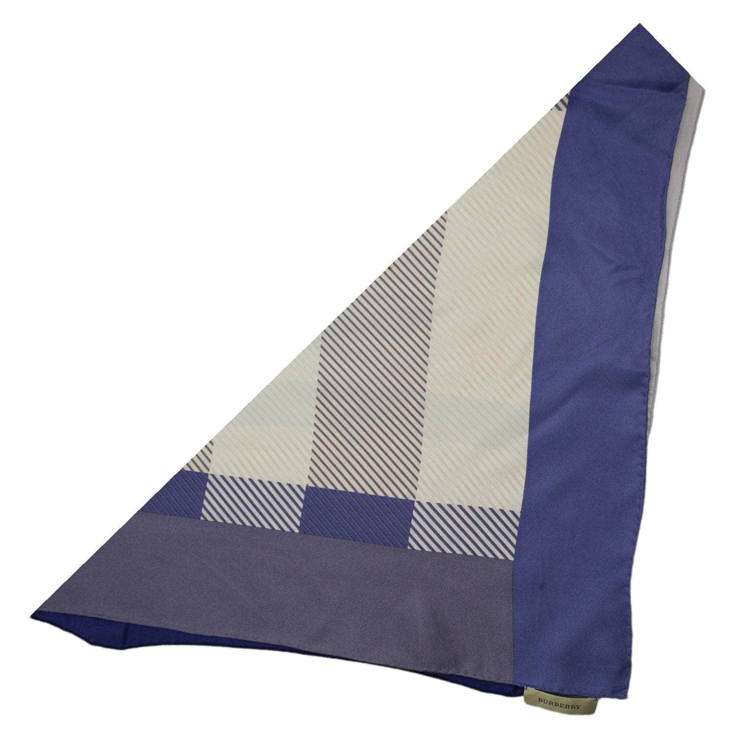 Vintage Burberry Blue Chequerboard Silk Scarf