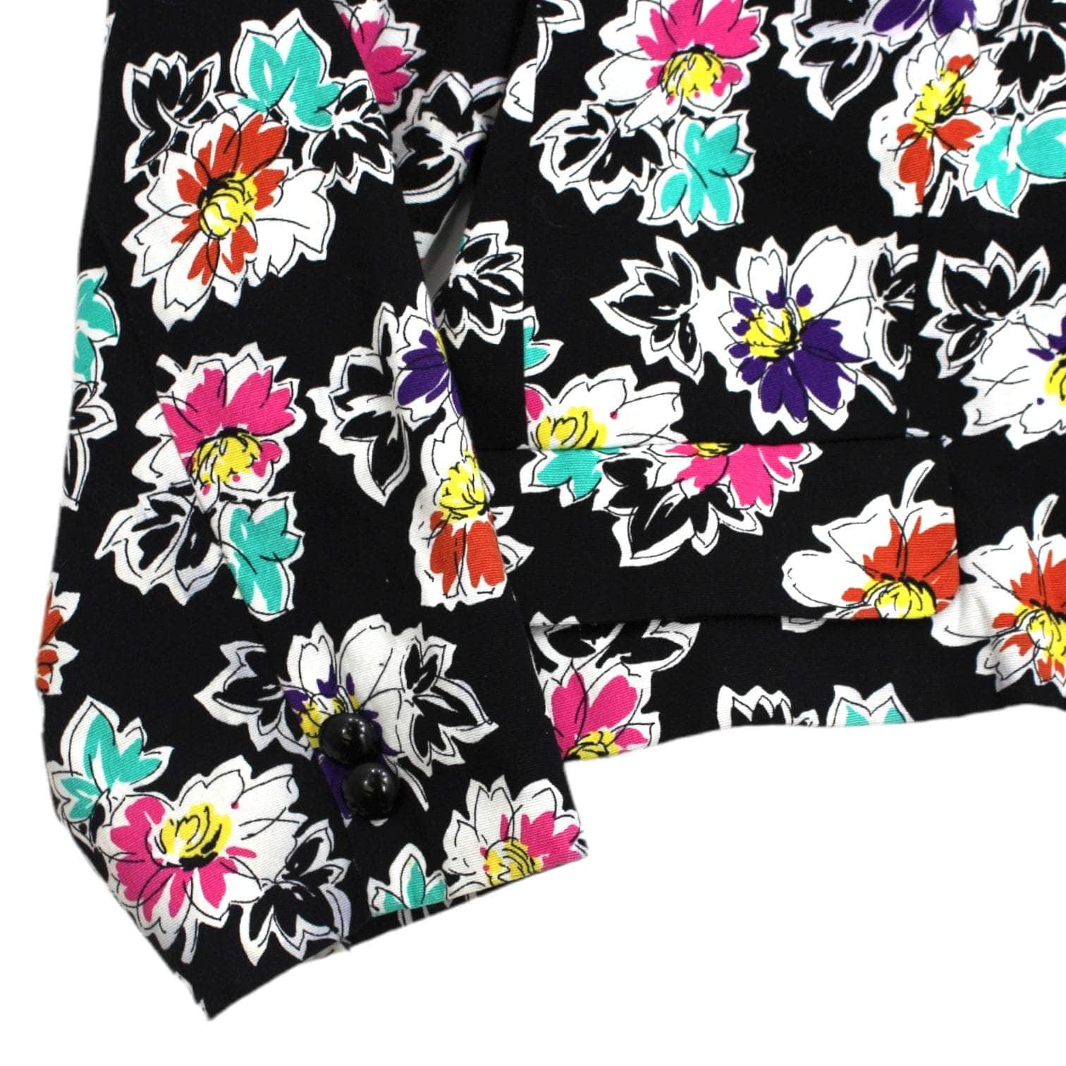 Jaeger Black Floral Cropped Jacket