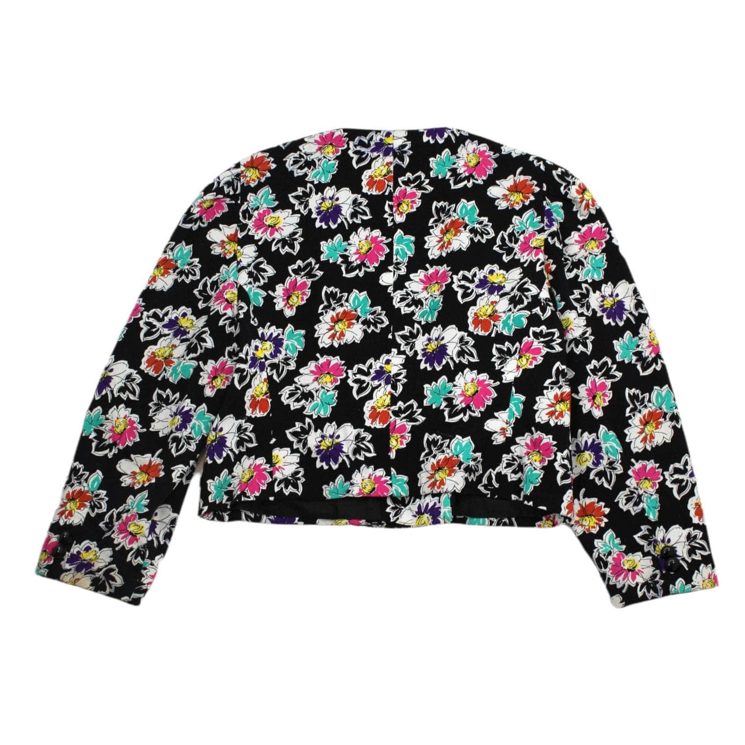 Jaeger Black Floral Cropped Jacket