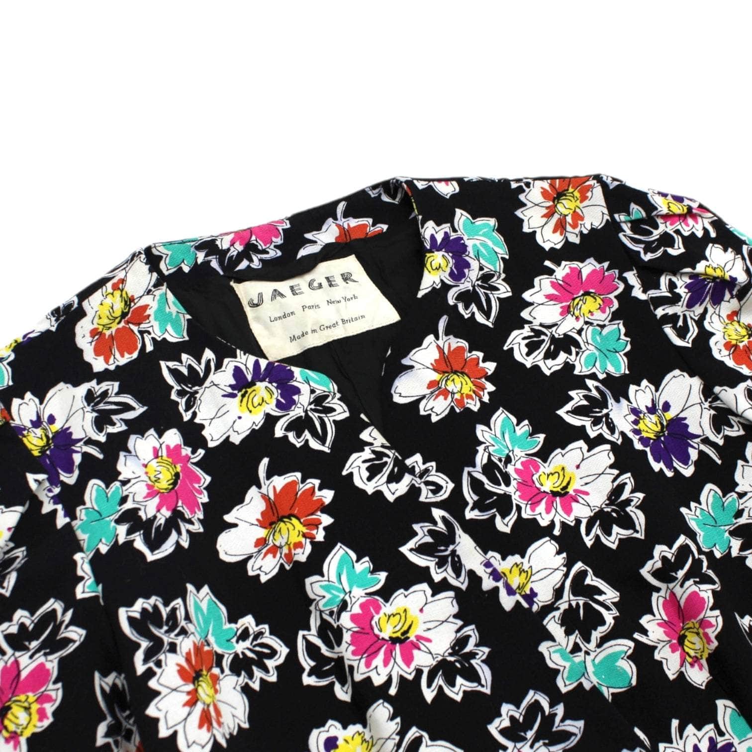 Jaeger Black Floral Cropped Jacket
