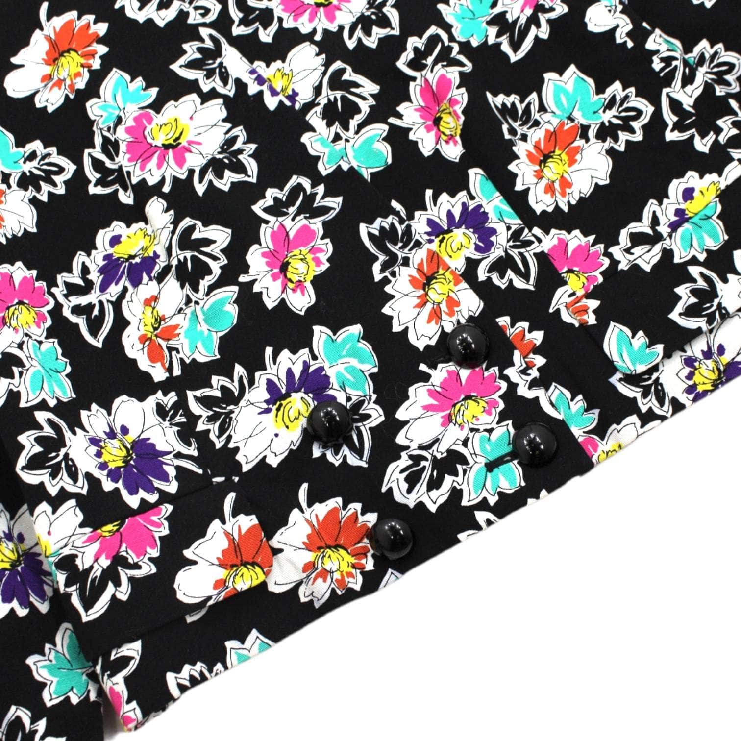 Jaeger Black Floral Cropped Jacket