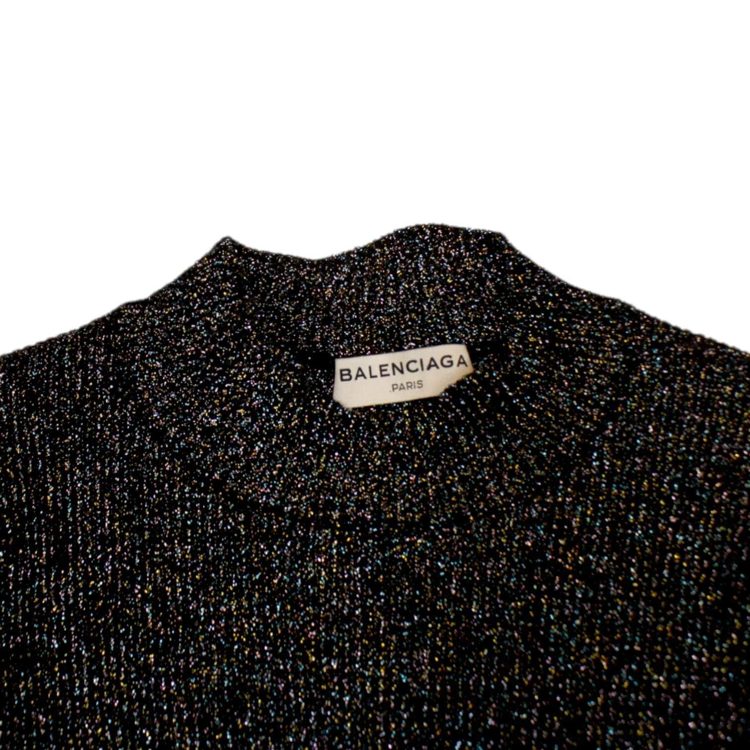 Balenciaga Black with Lurex Skinny Rib Jumper