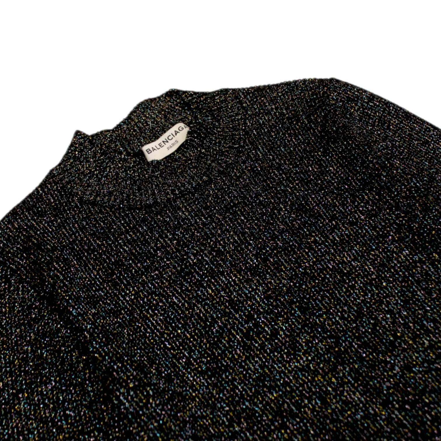 Balenciaga Black with Lurex Skinny Rib Jumper